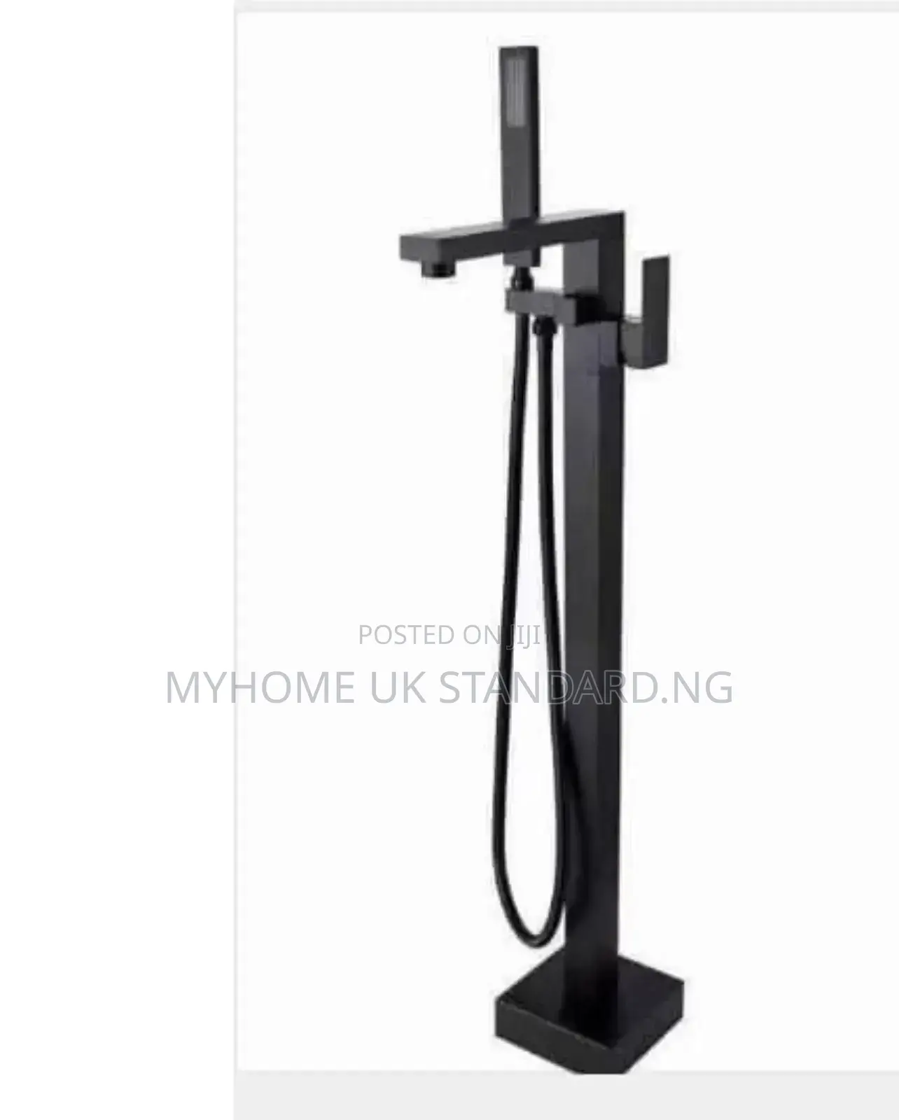Quality Black Bathtub Freestanding Tap (Square)