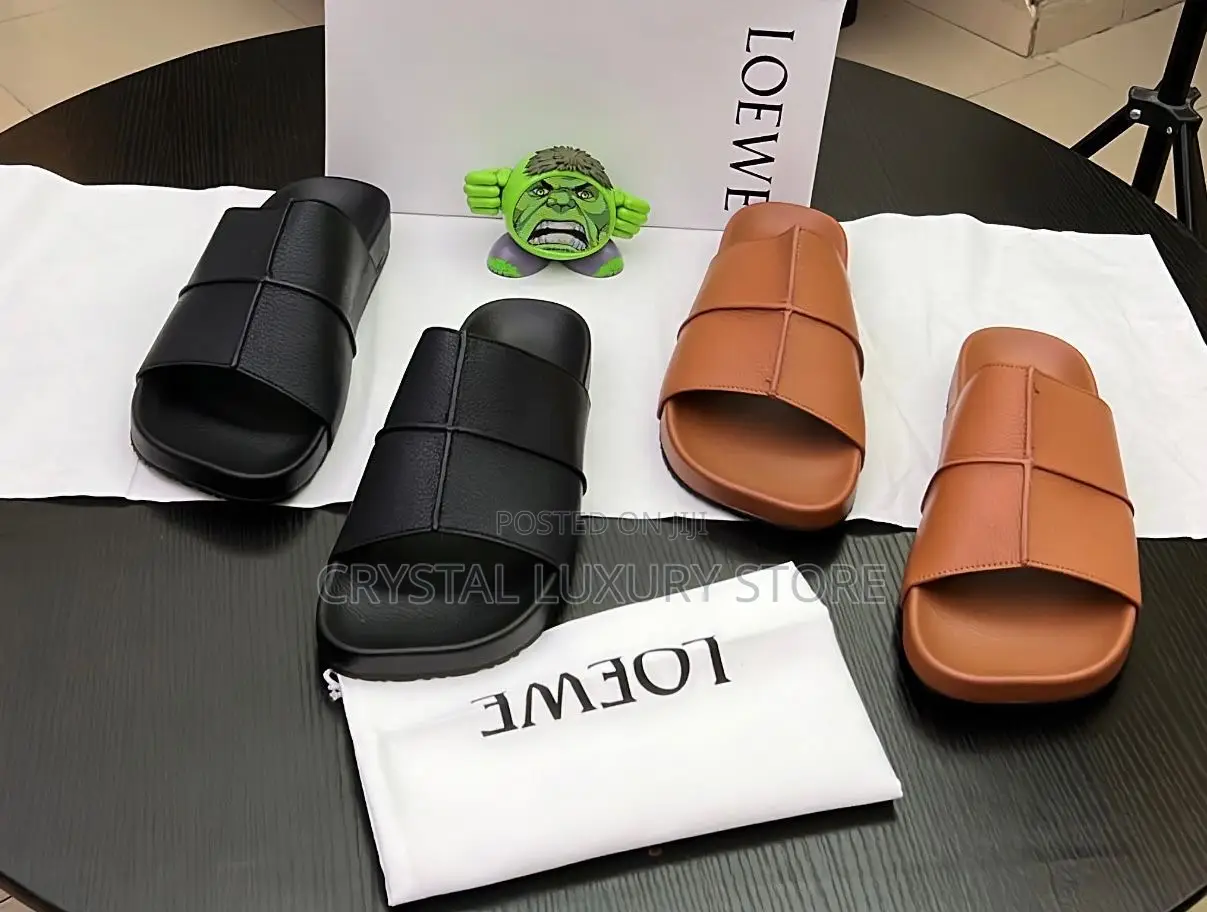 Loewe Quality Luxury Men Genuine Leather Slip-On