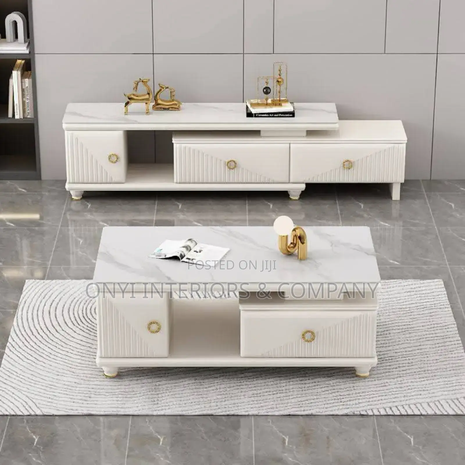 Stylish Home Tv Console and Matching Centre Table