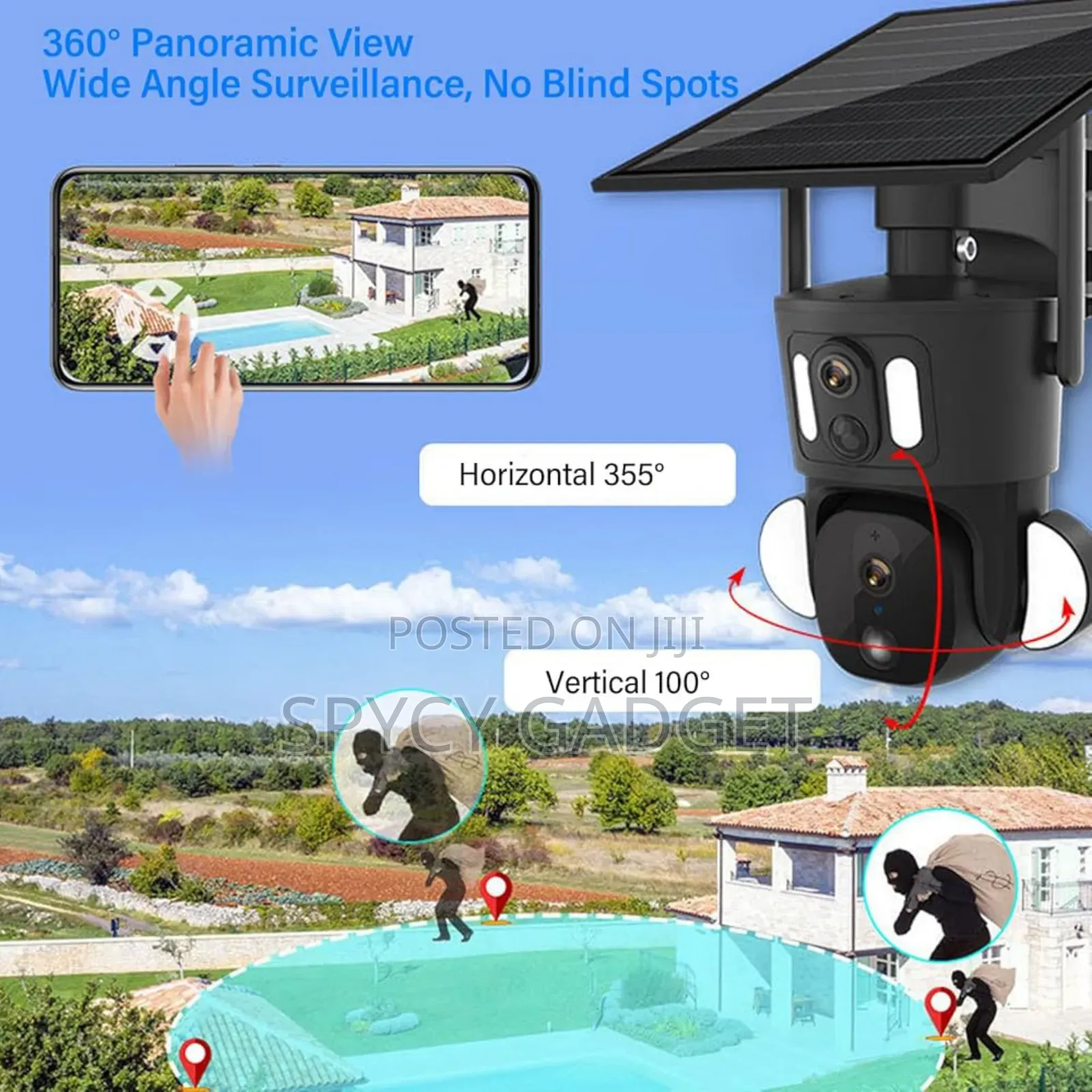 Ubox 4g Dual Lens Solar PTZ Surveillance Ip Camera