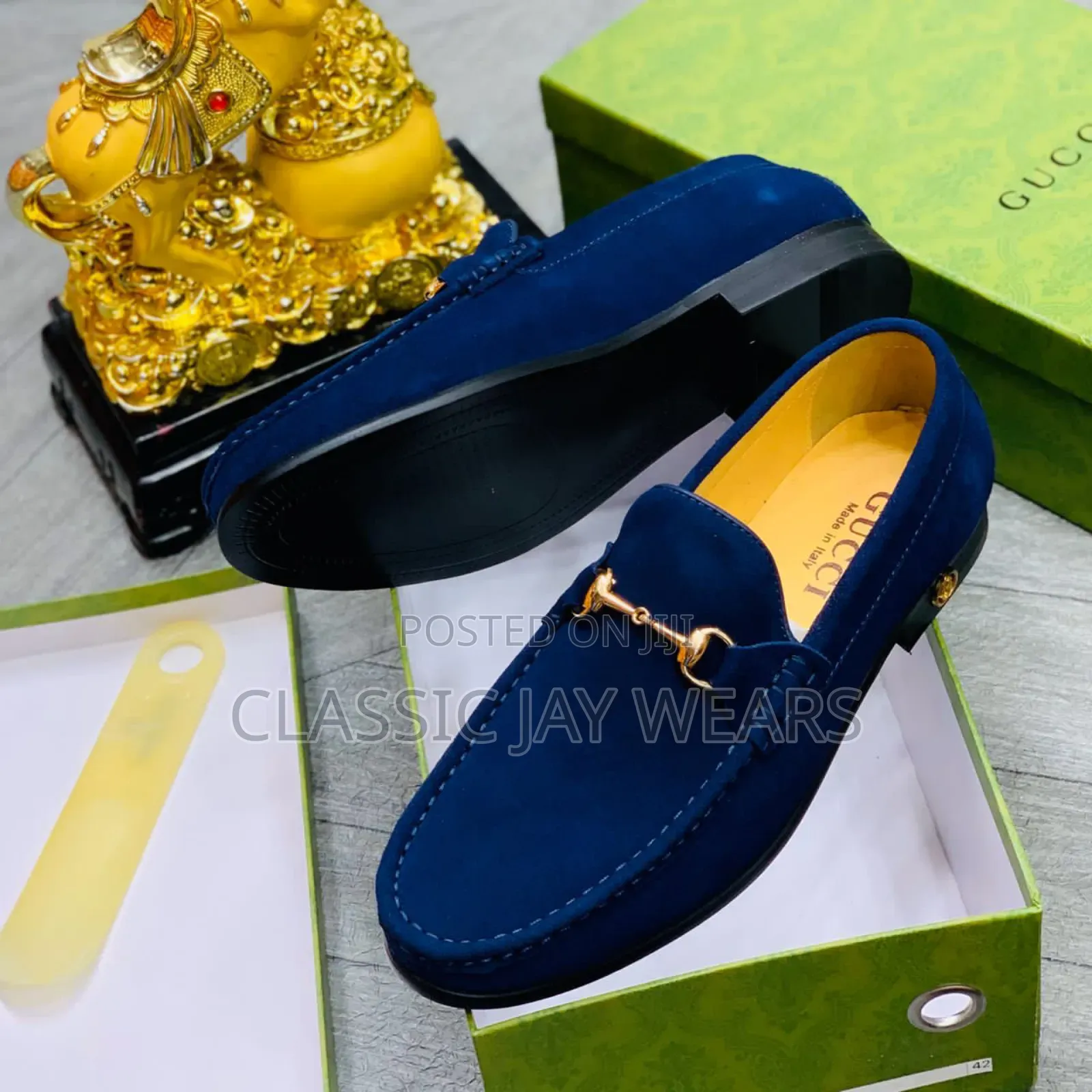Sharp Blue Suede Shoe Available in Store