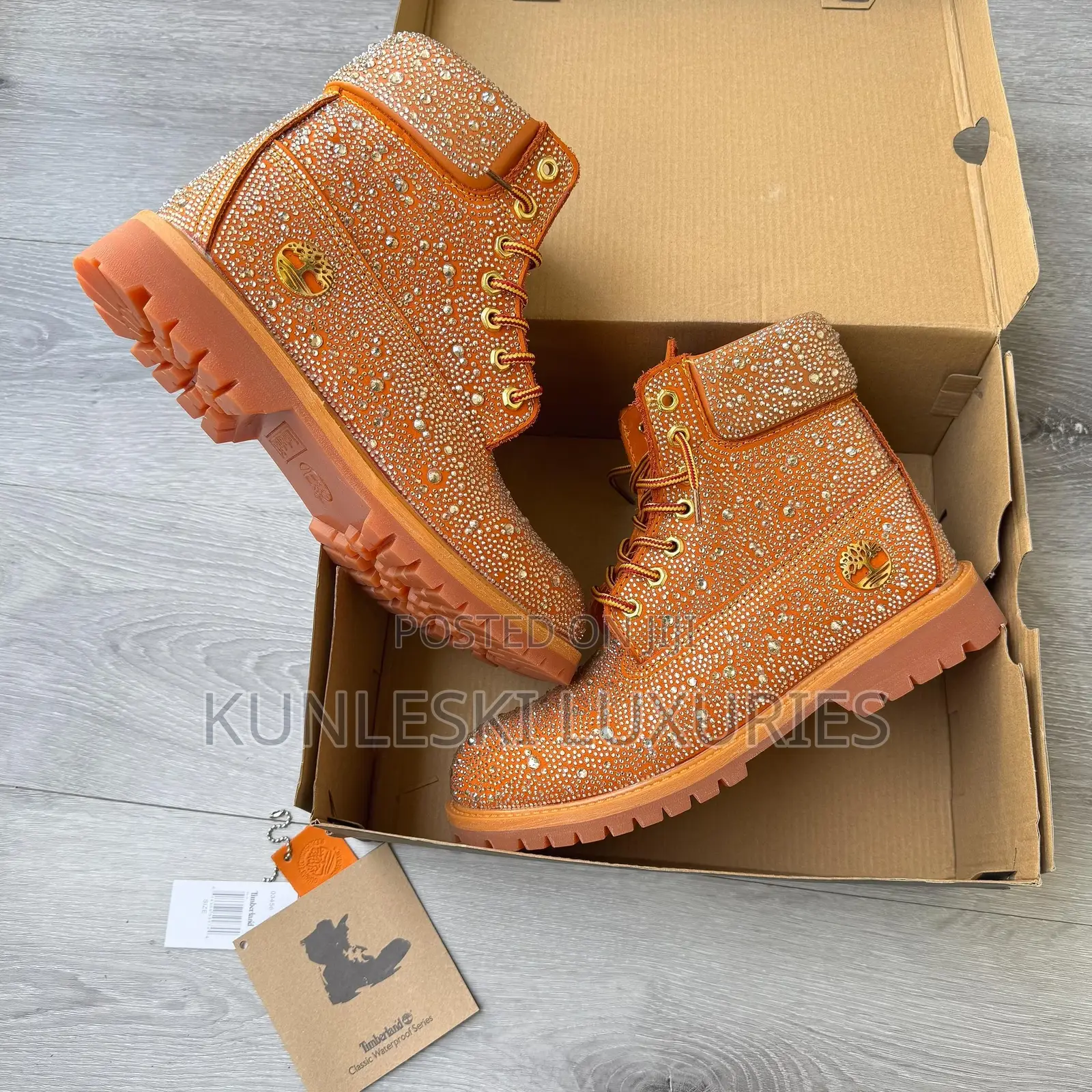 Original Custom Swarovski Timberland Crystals 6-Inch Boot