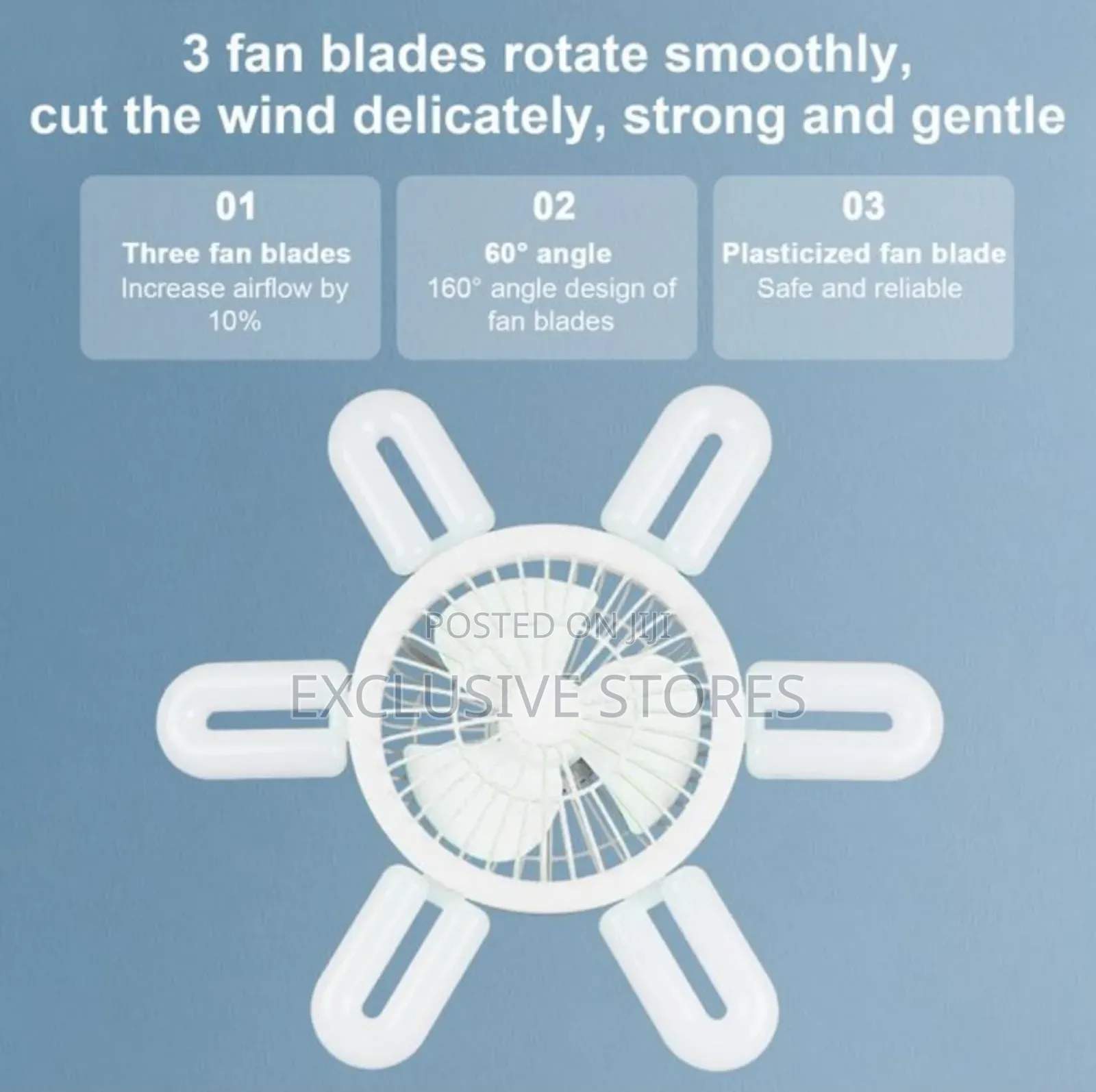 U-Shaped Mini Ceiling Fan With Light