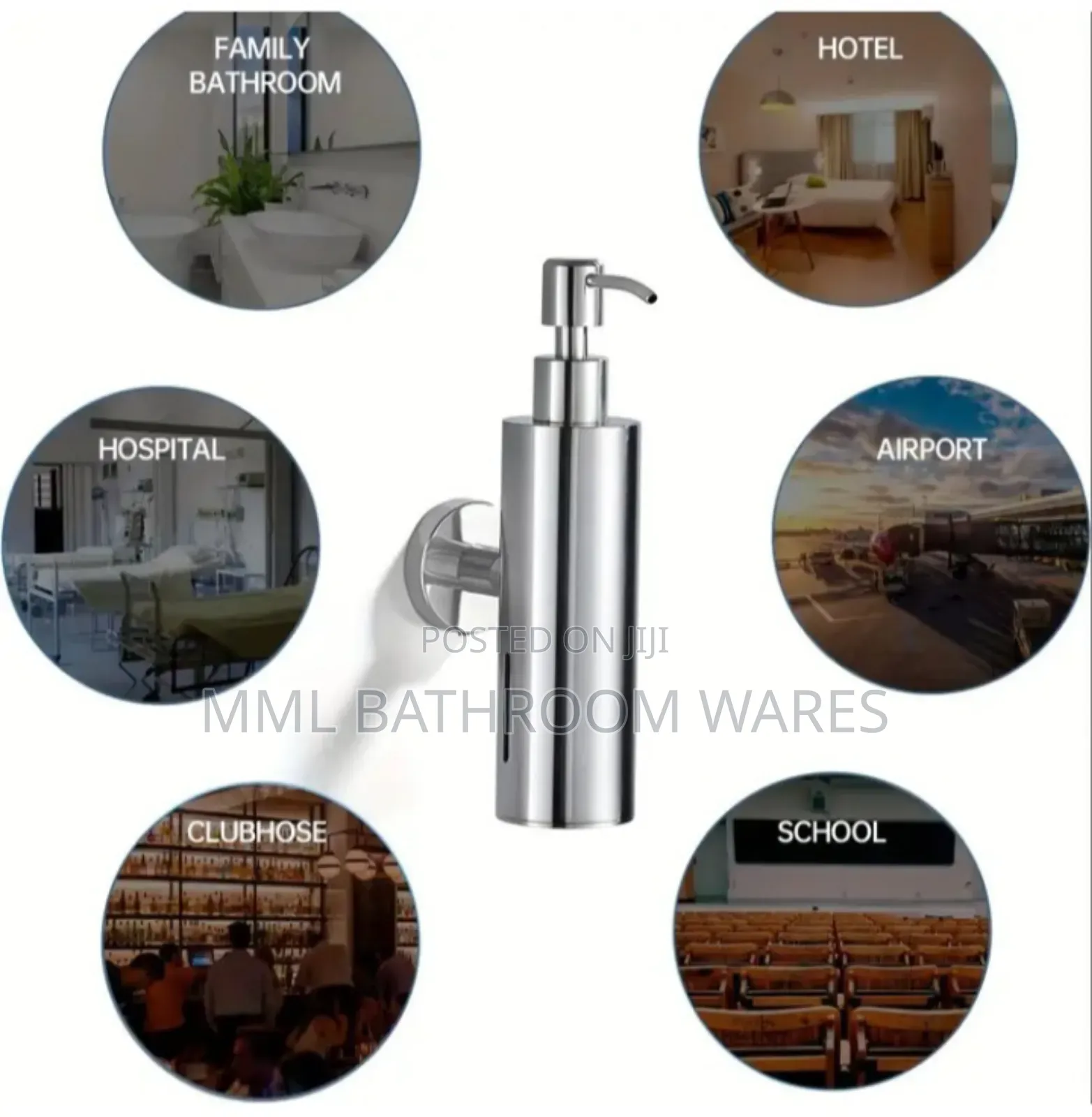 Stainless Steel Soap Dispenser, Wall Mount, Manual Press