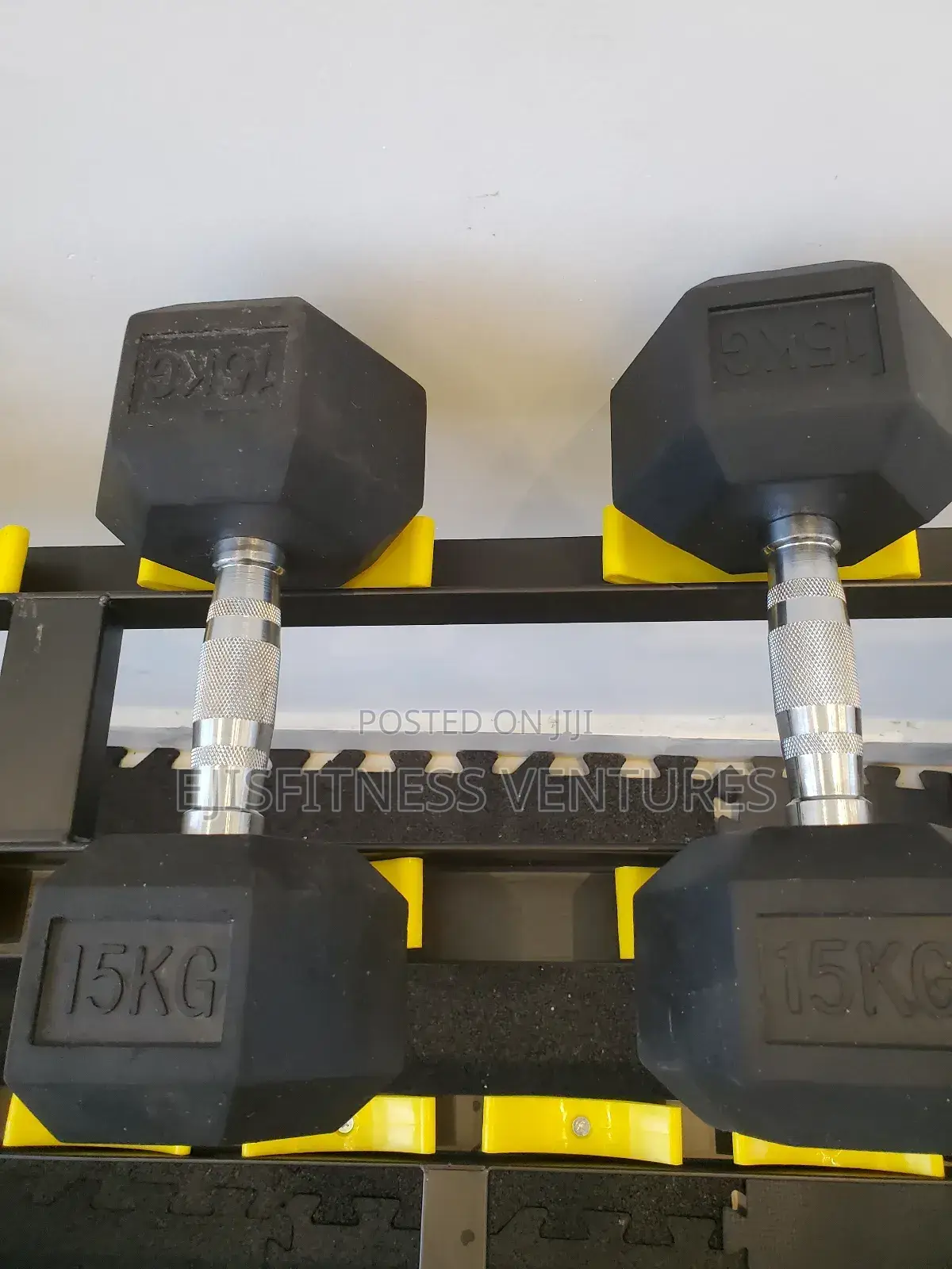 Pair of 15kg Hexagon Dumbell