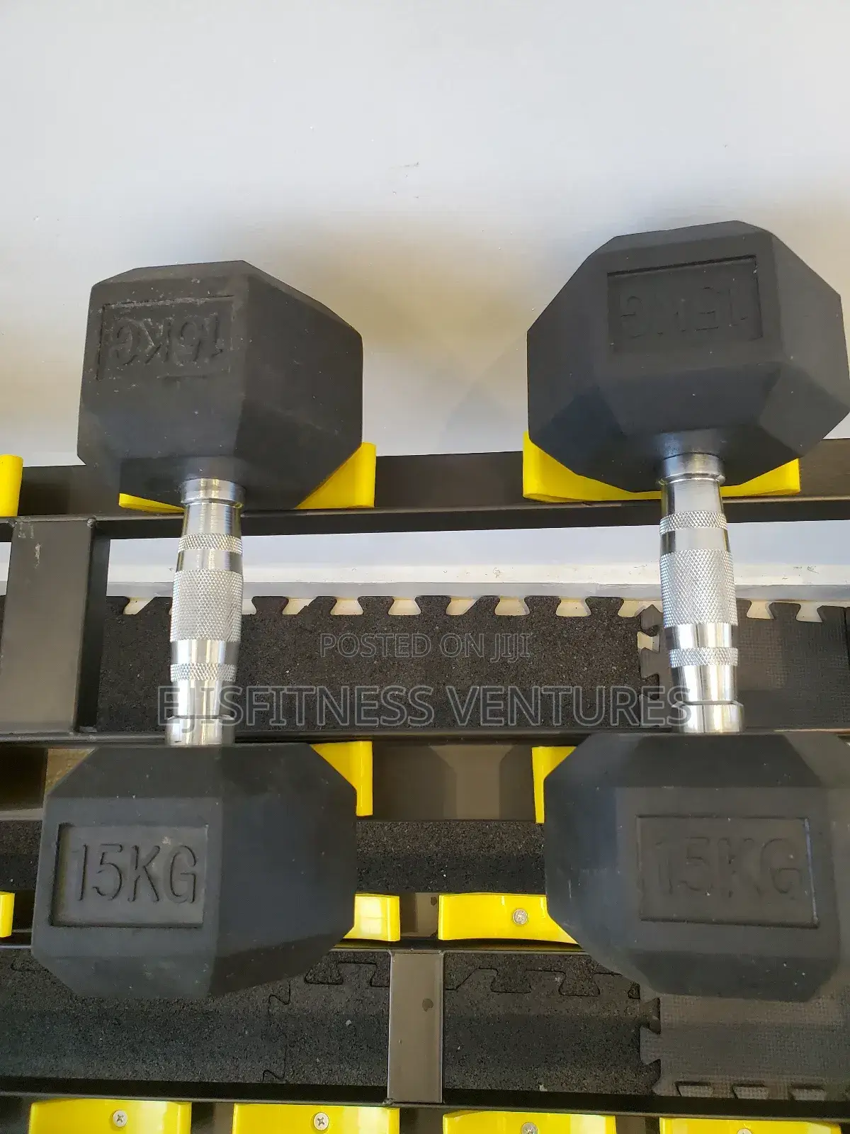 Pair of 15kg Hexagon Dumbell