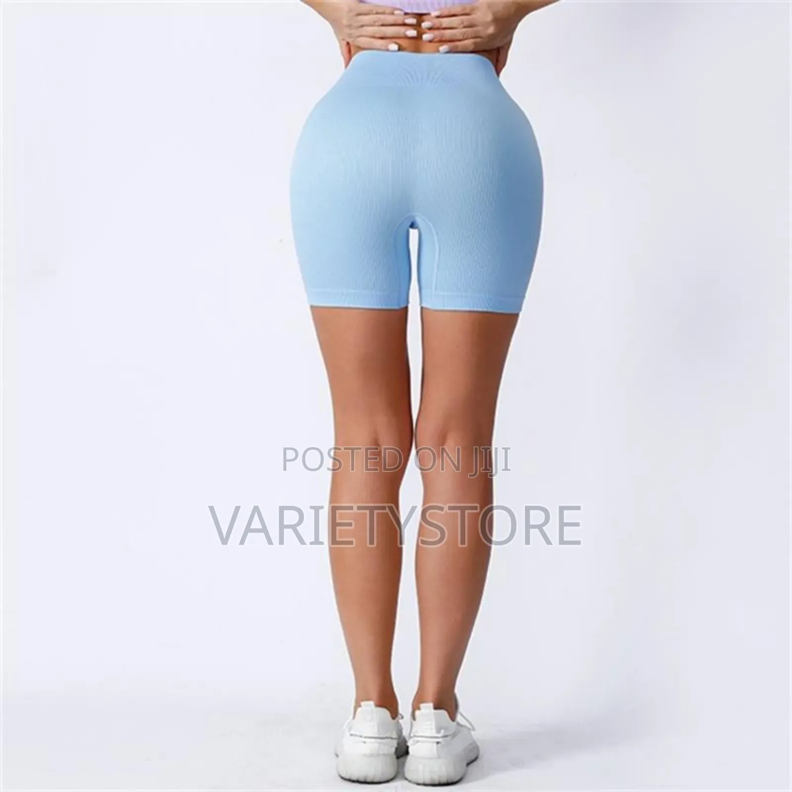 Seamless Threaded High Waisted Hip Lifting Fitness Shorts