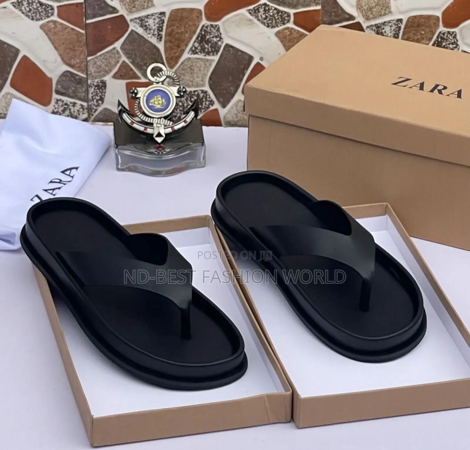 White Leather Zara Slippers