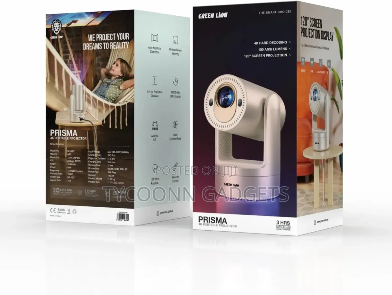 Greenlion Rechargeable Android Projector,Auto Resolution