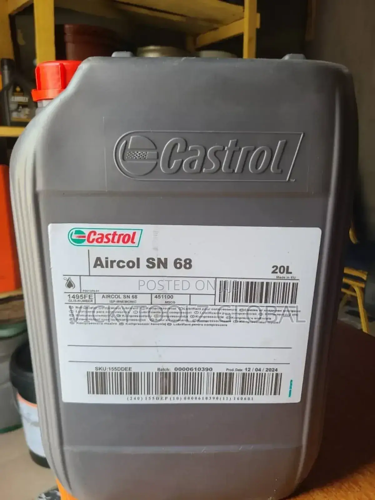 Castrol Aircol Sn 68 Refrigerantion Compressor Oil 20l