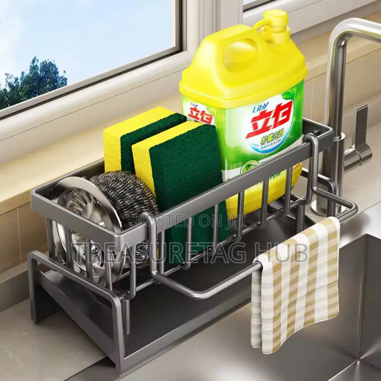 Kitchen Sink Sponge Drainer With Towel Holder