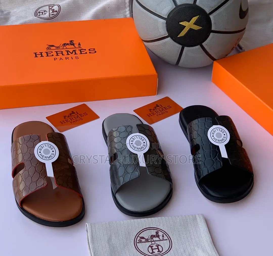 Hermes Quality Luxury Men Genuine Leather Slip-On