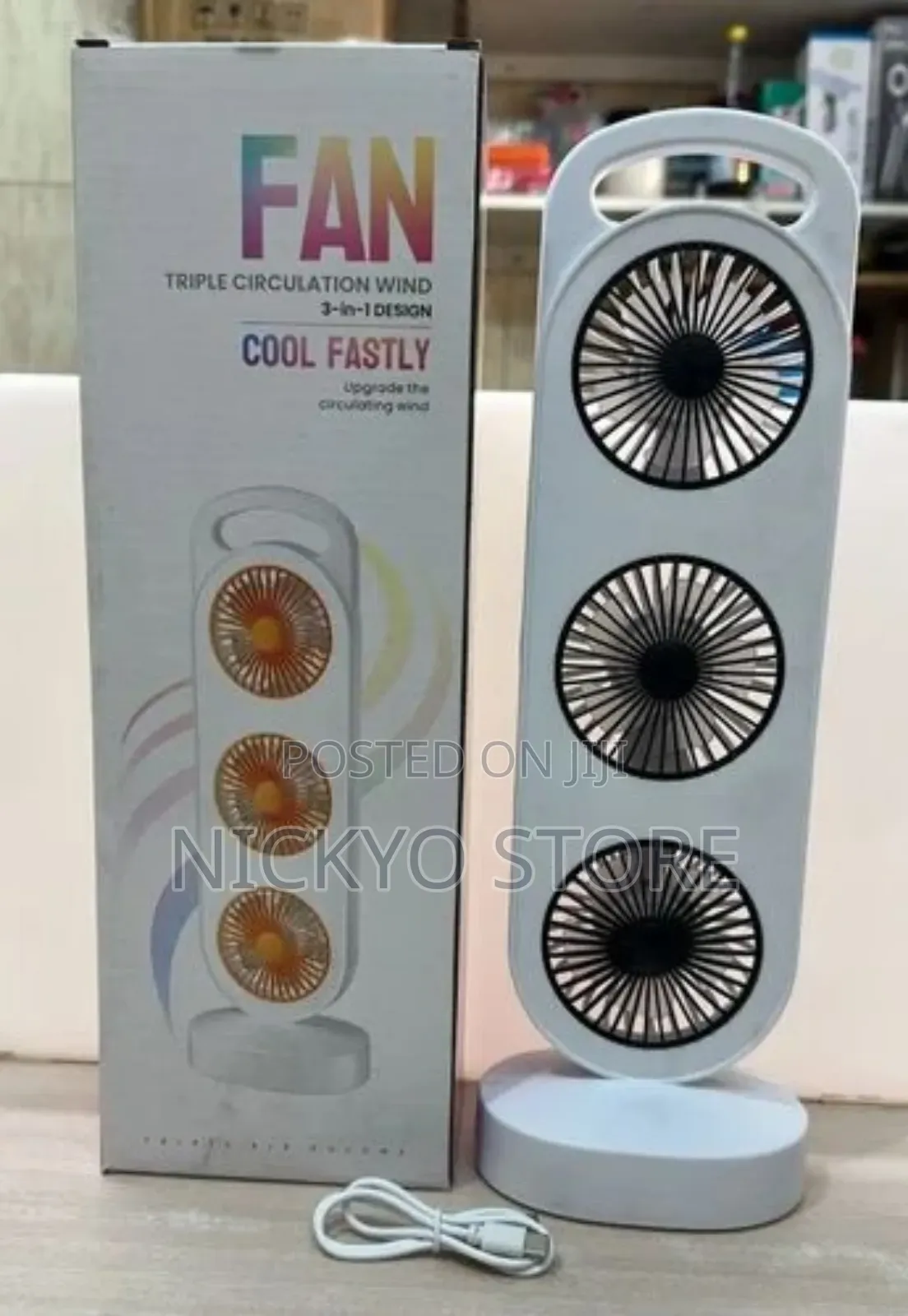 Triple Circulation Wind Fan – 3-in-1 Cool Fast Design