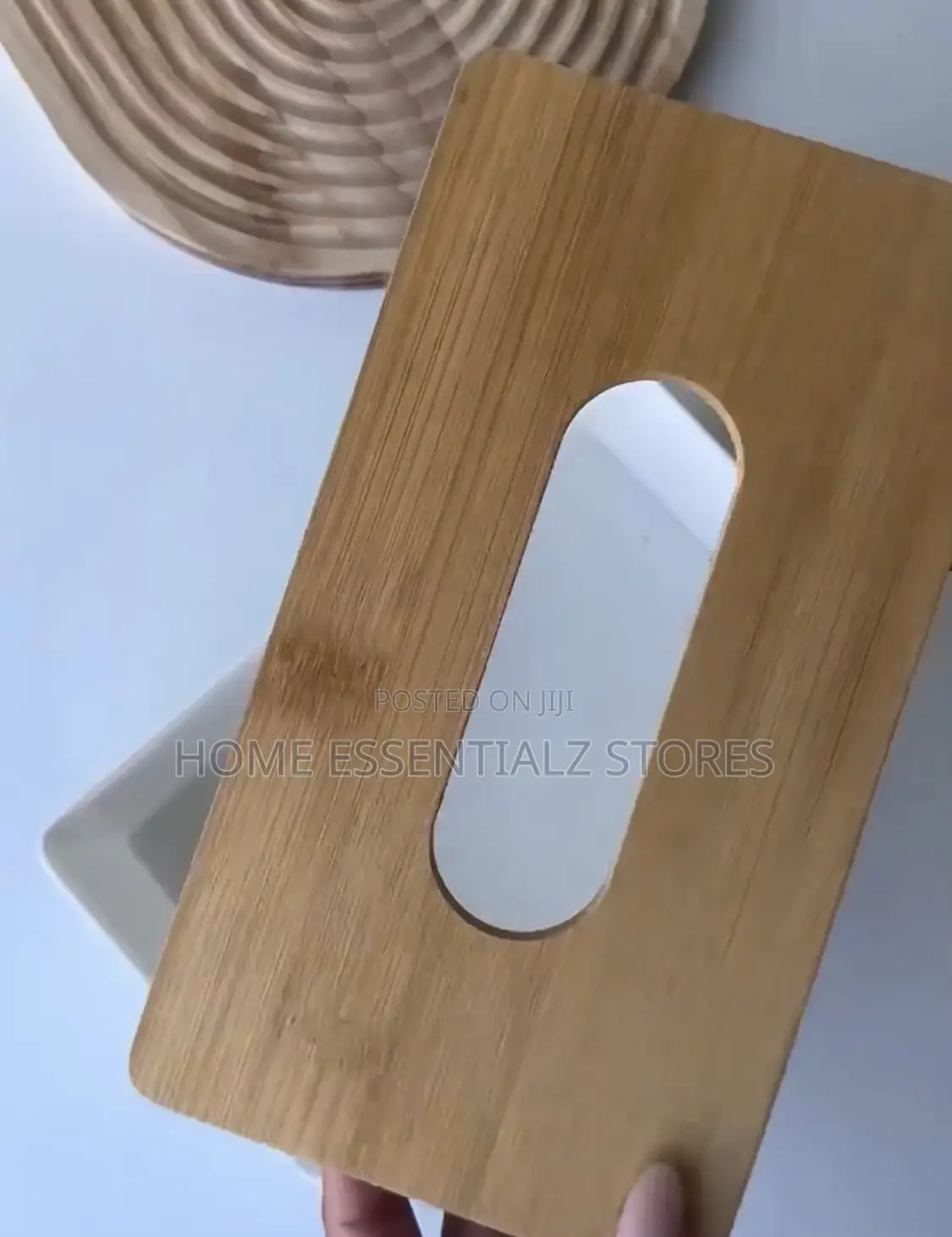 Simple Bamboo Wooden Tissue Box Holder - Decorative Napkin Organizer