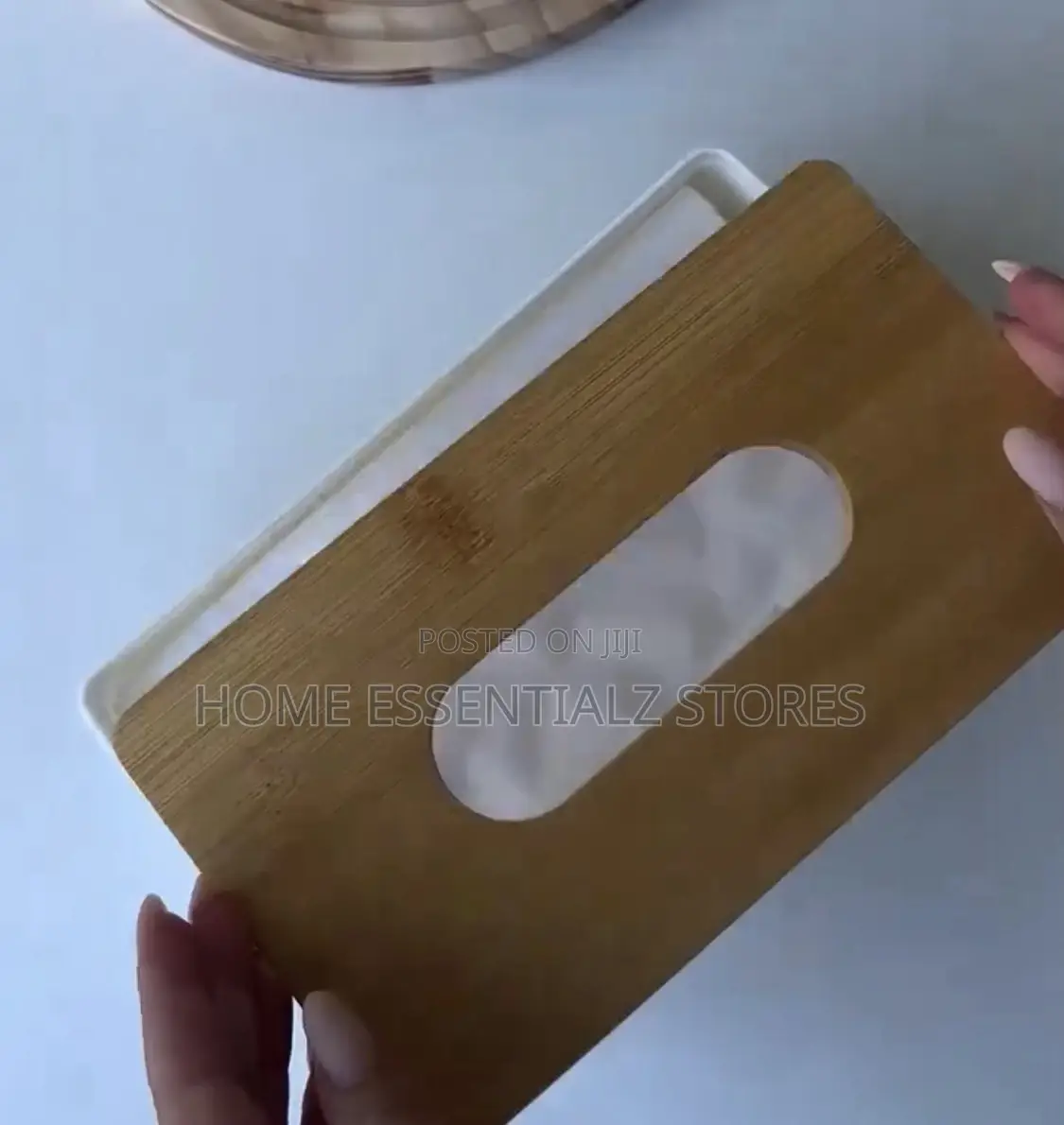 Simple Bamboo Wooden Tissue Box Holder - Decorative Napkin Organizer