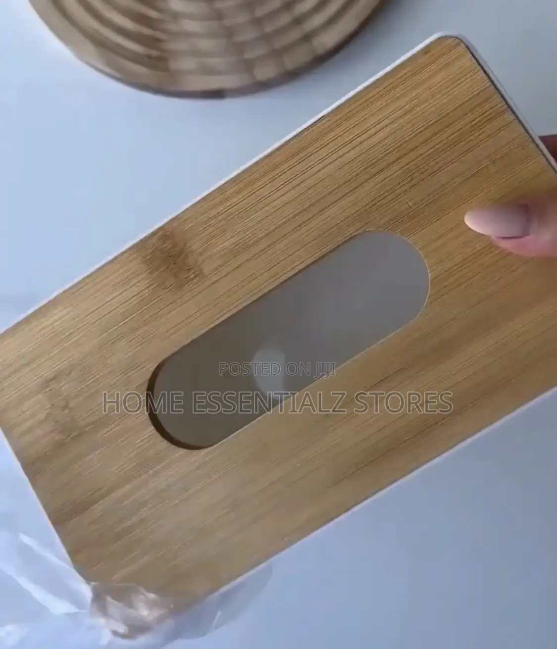 Simple Bamboo Wooden Tissue Box Holder - Decorative Napkin Organizer