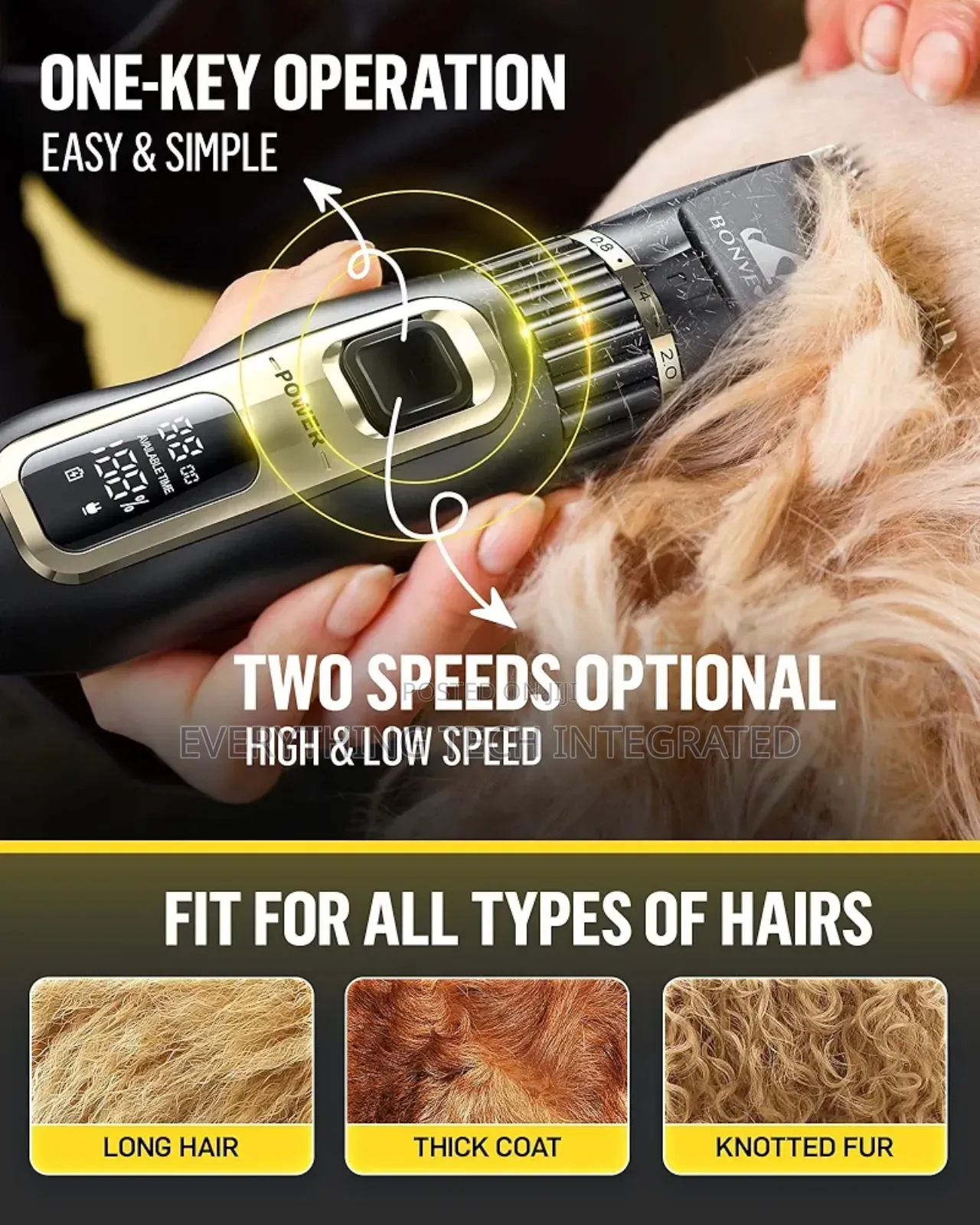 Dog Grooming Kit 2-Speed Low Noise Dog Clippers for Grooming