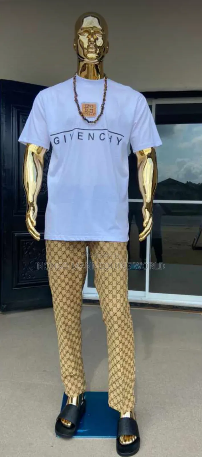 Huge Gold Male Mannequin With Face