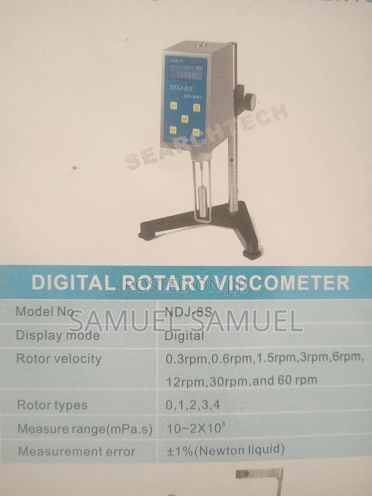 Rotary Viscometer Digital (Model: NDJ-85)