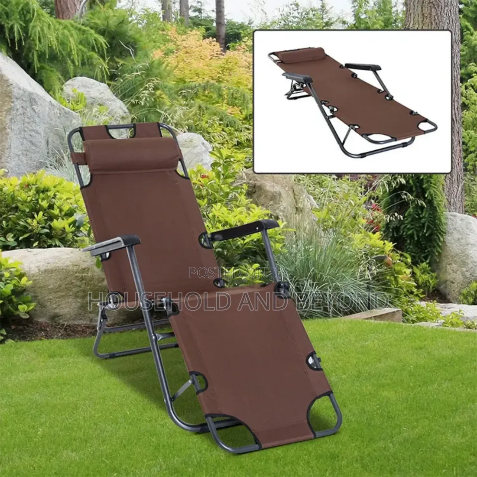 Generic Foldable Reclining Chair Relaxing Chair Camping Bed