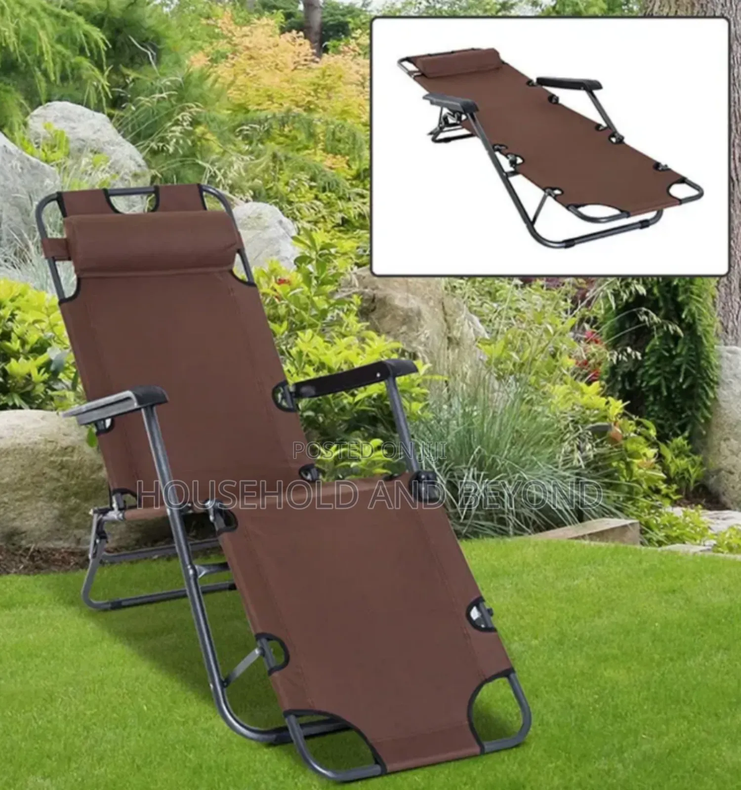 Foldable Zero Gravity Reclining Chair Relaxing Camping Bed