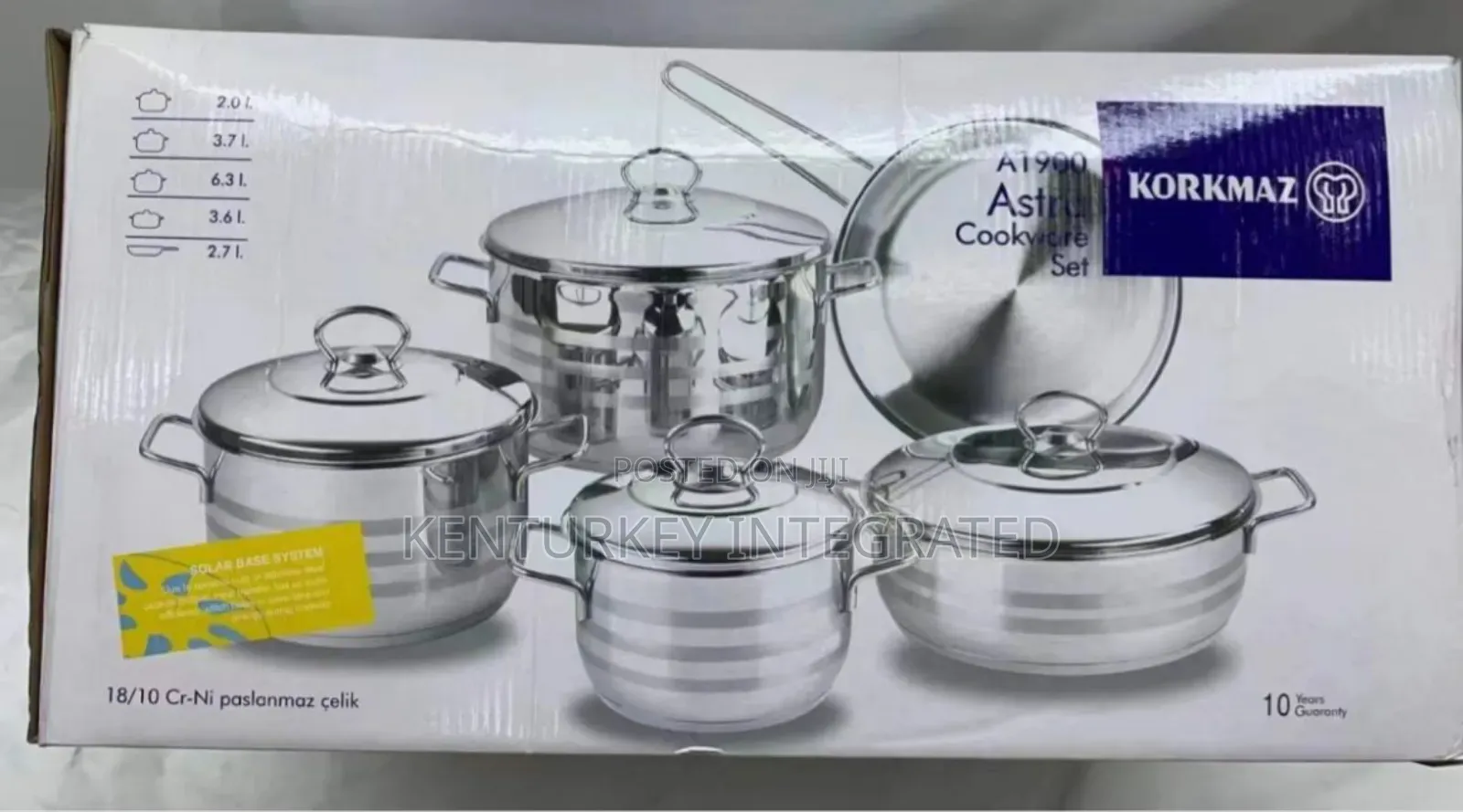 Korkmaz Astra 9-Piece Stainless Steel Cookware Set