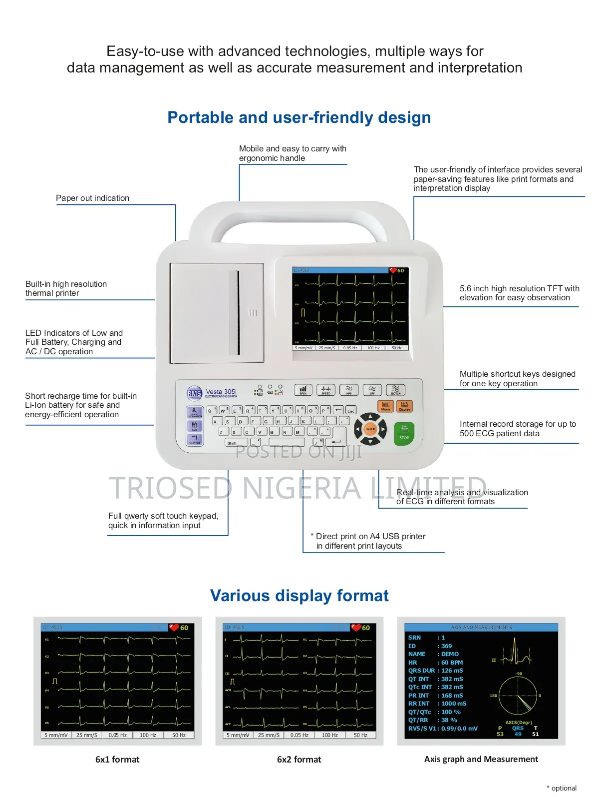 Vesta 305i - 3 Channel Ecg