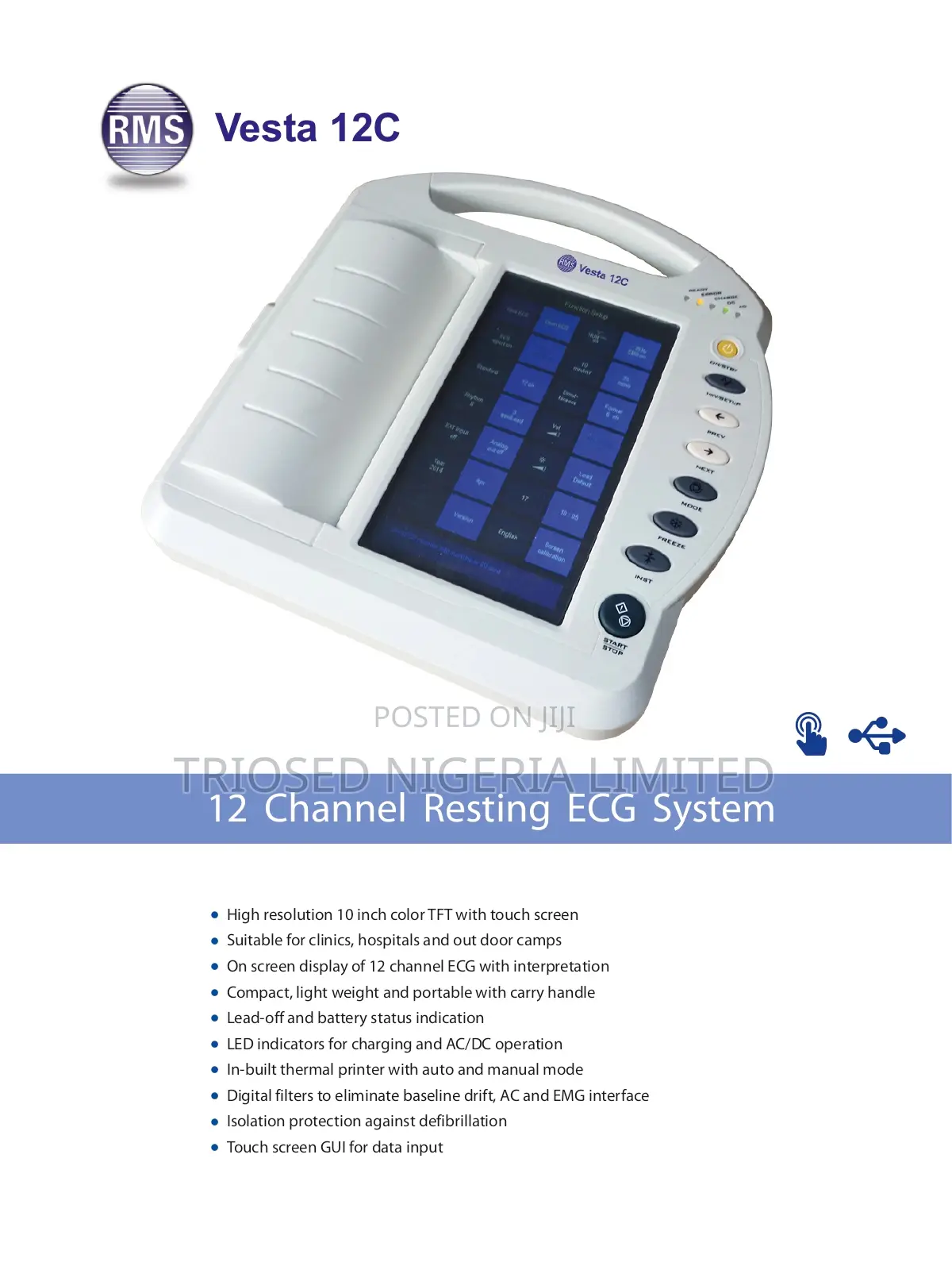 Vesta 12c - 12 Channel Resting Ecg System