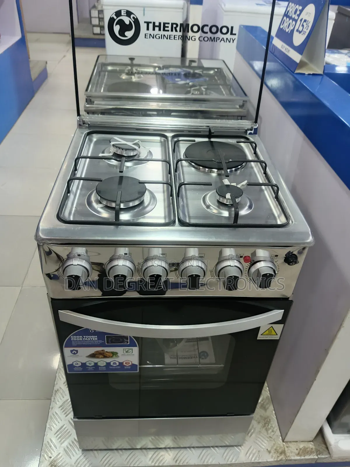 Haier Thermocool 60*60cm 3 Gas,1 Electric Standing Cooker