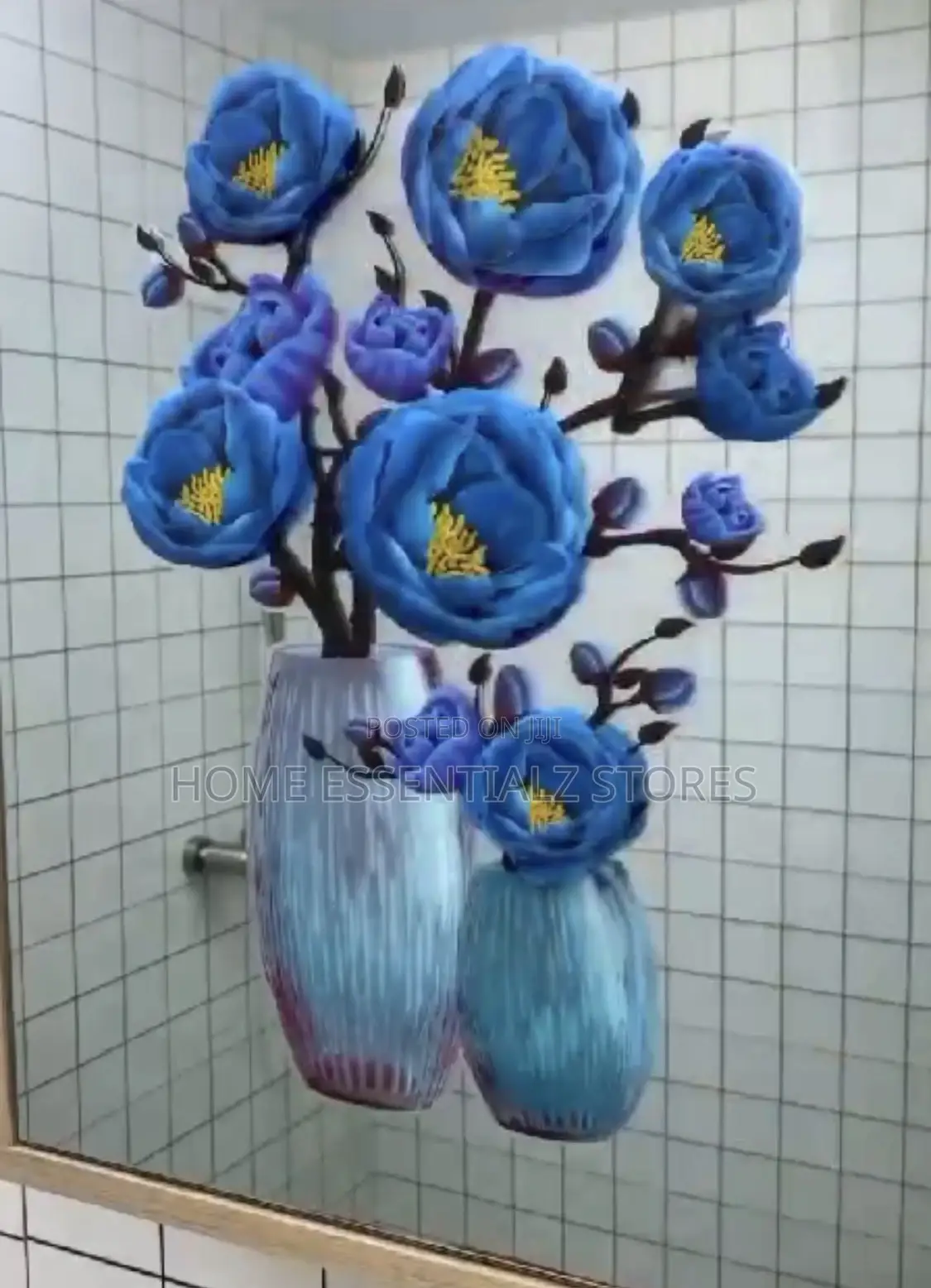 3d Floral Vase Wall Sticker Decal for Fridge, Door - Wall Flower Decor