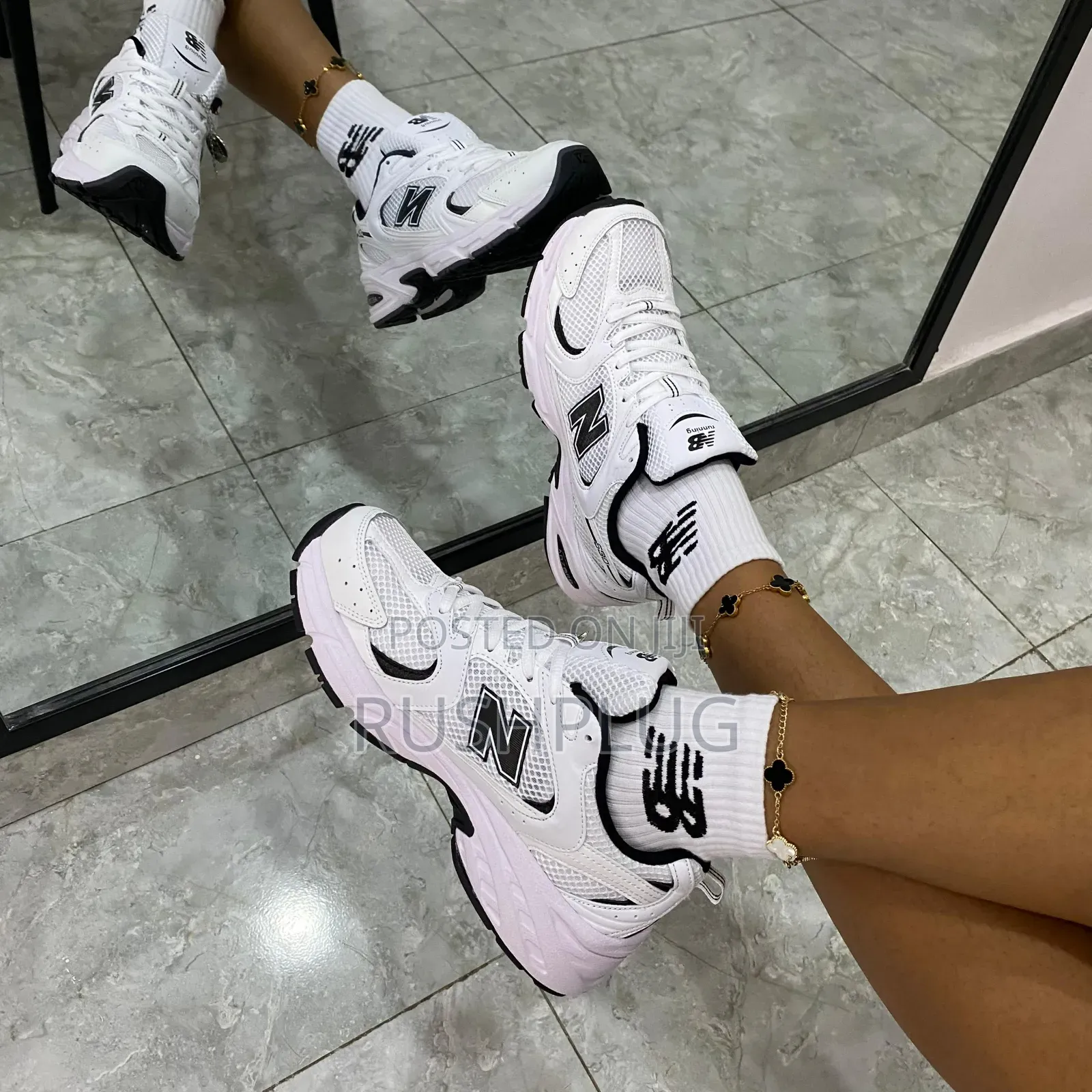 New Balance 530 White Black Sneakers