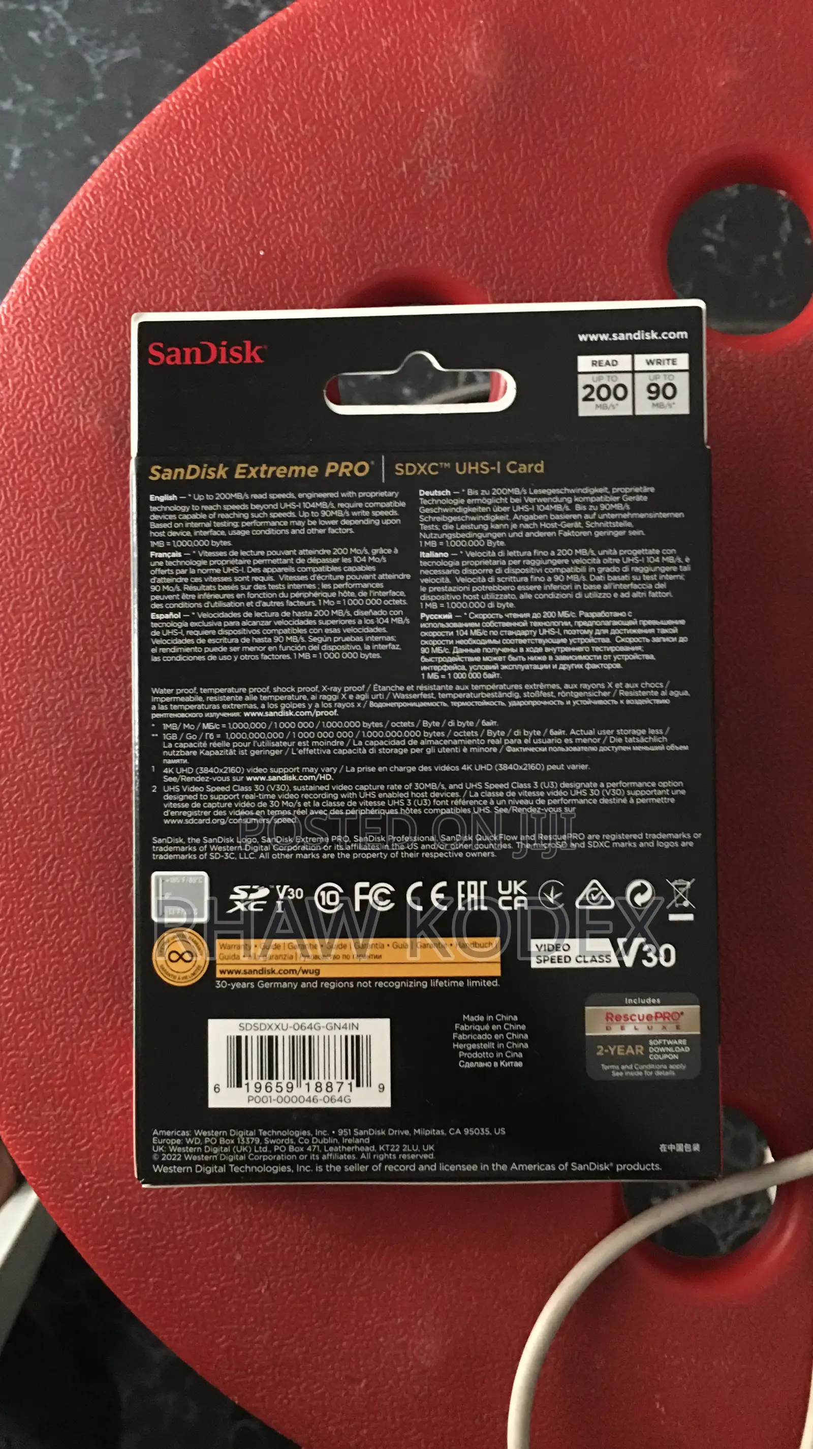 Sandisk Extreme Pro 64gb Sd Card 200mb/S