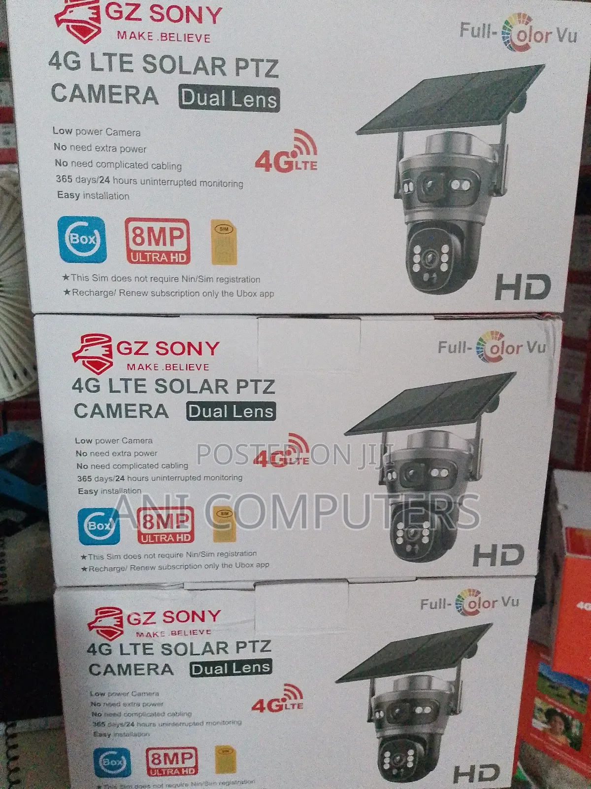 Gz Sony 4g Lte Solar PTZ Dual Lens Ubox Camera 8mp