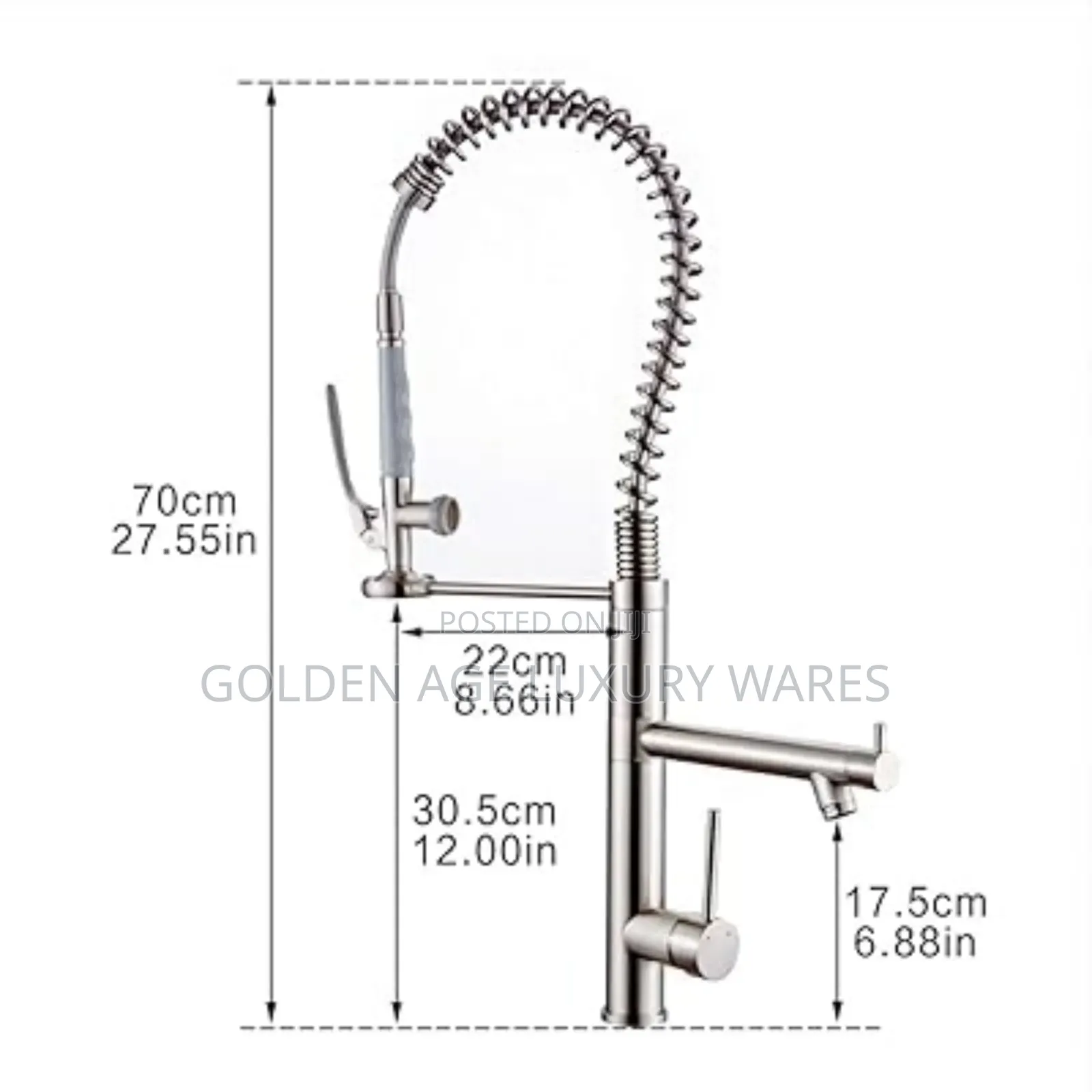 70cm High Rise Kitchen Mixer Tap