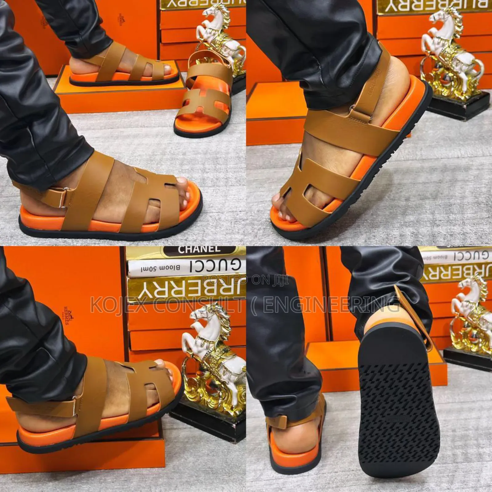 Hermes Men Leather Sandals