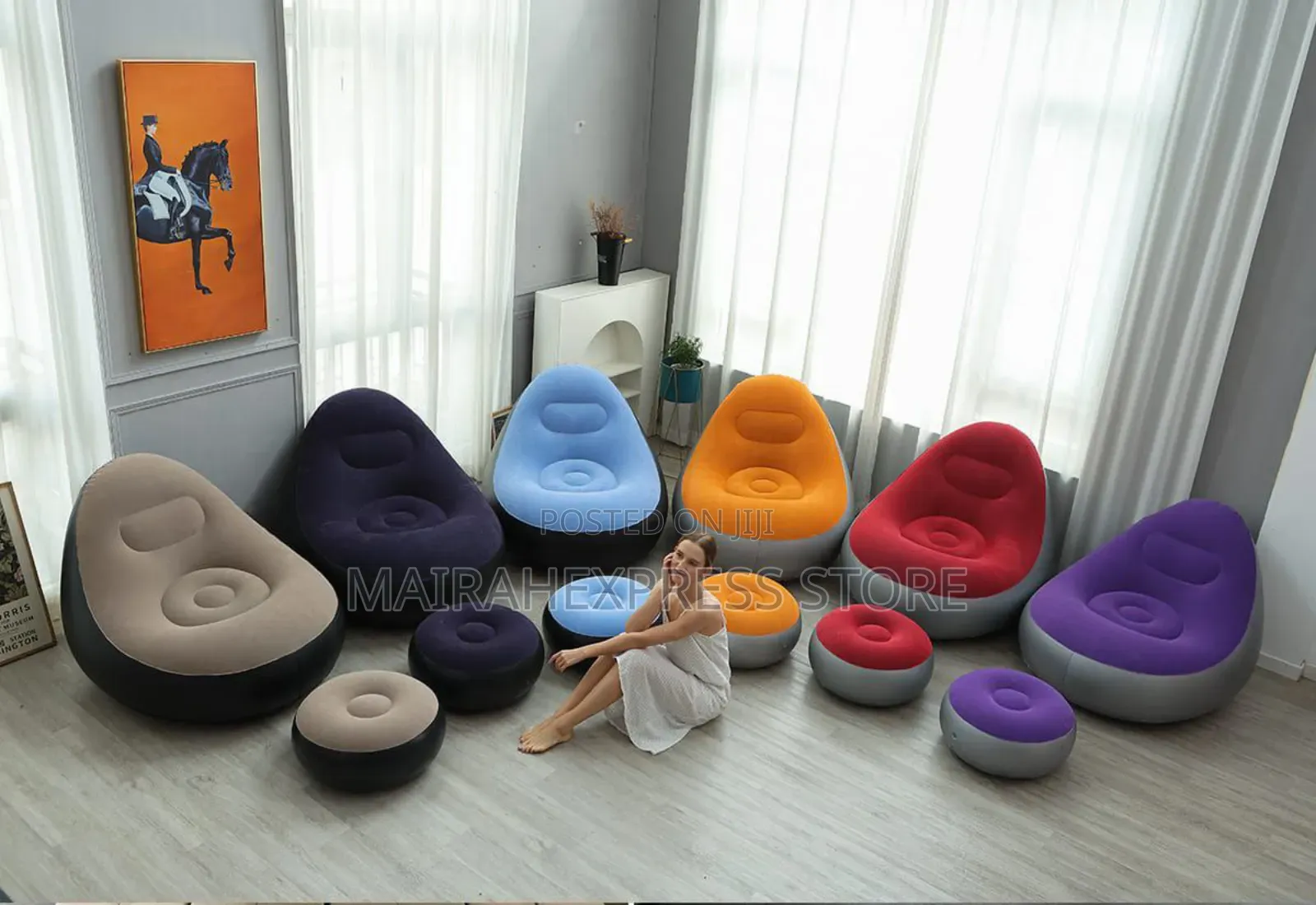 Inflatable Sofa With Foot Rest