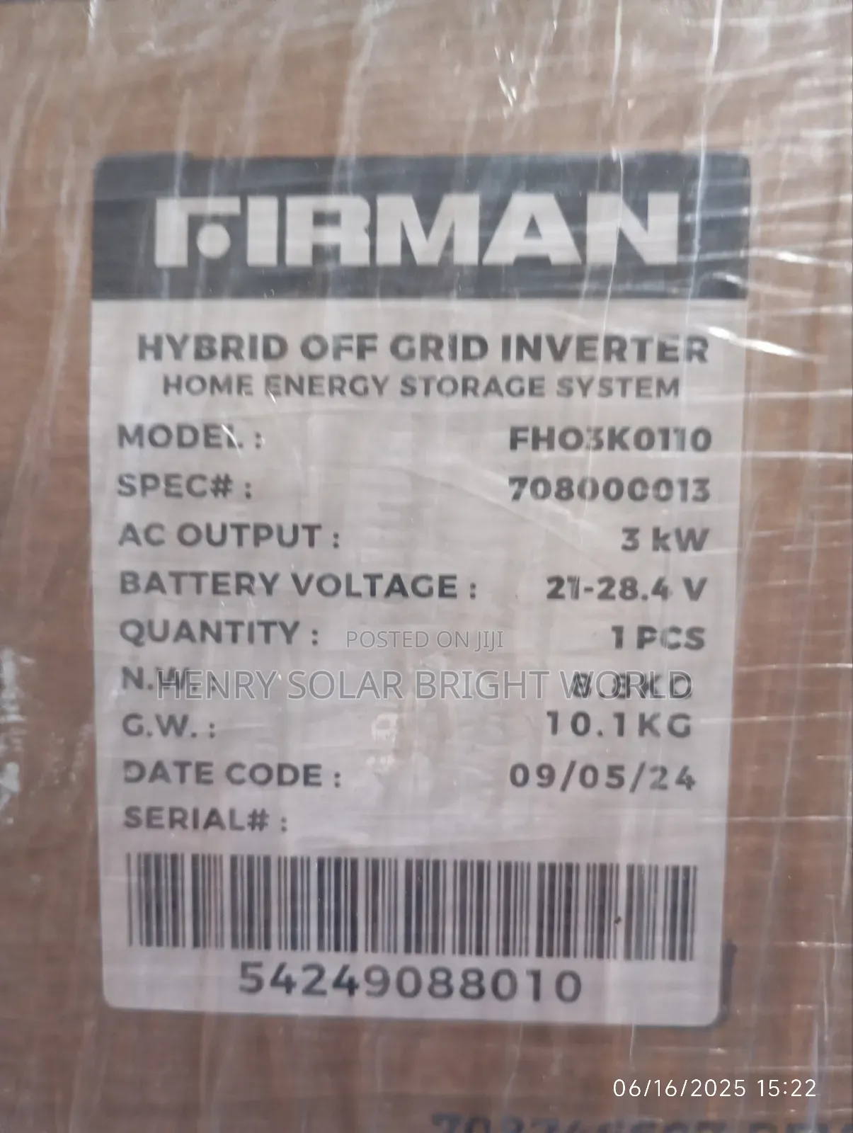 Firman 3kw 24v Hibrid Transformerless Inverter