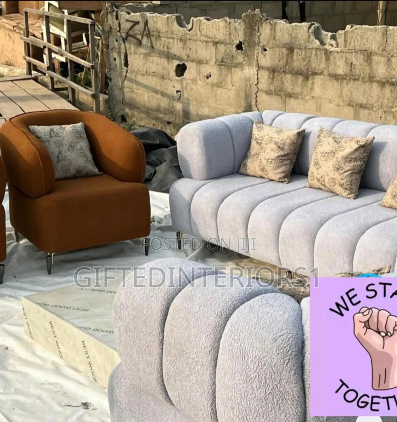 Set Of Morden Curvy Sofa