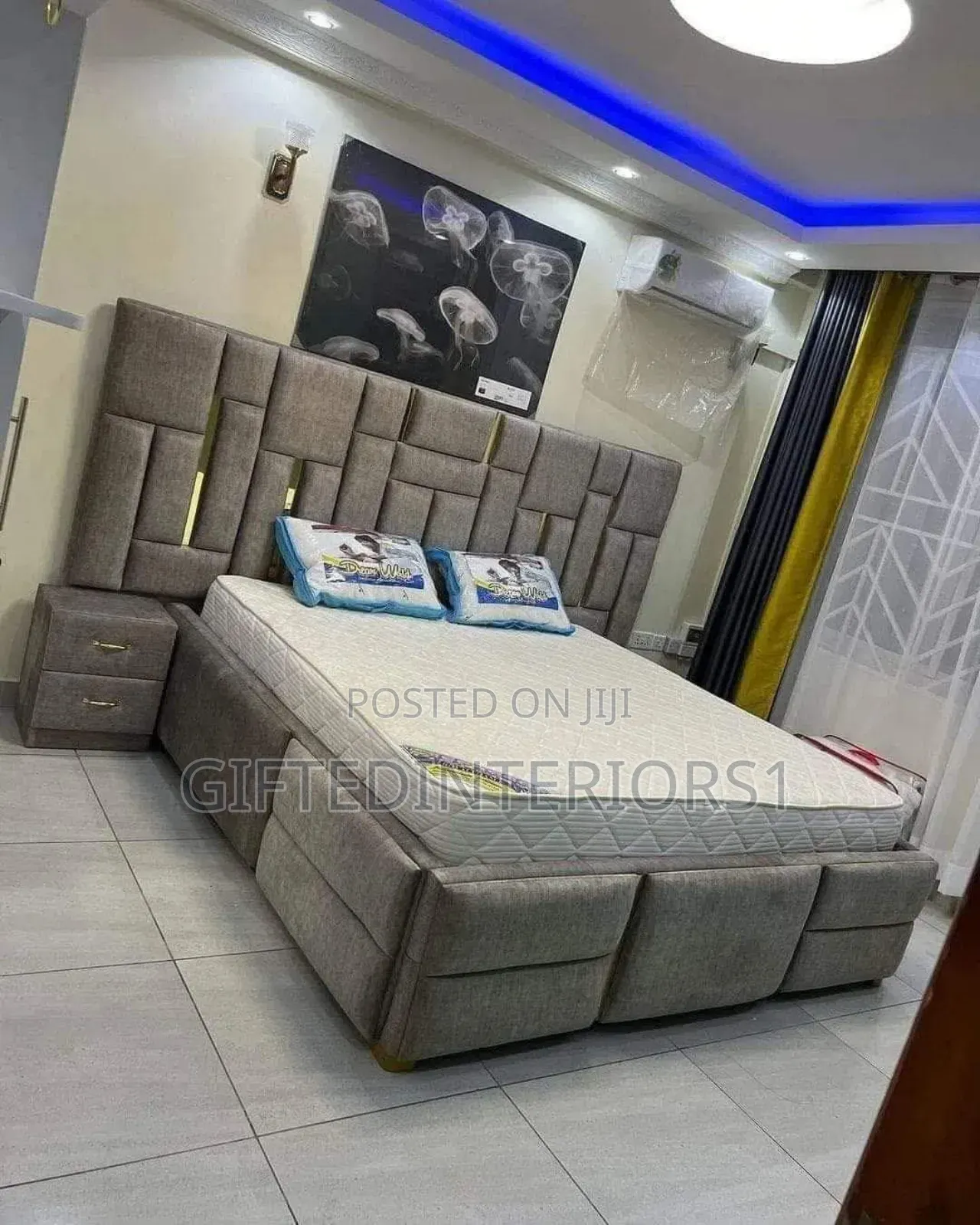 6 By 6 Bedframe With Side Cupboards