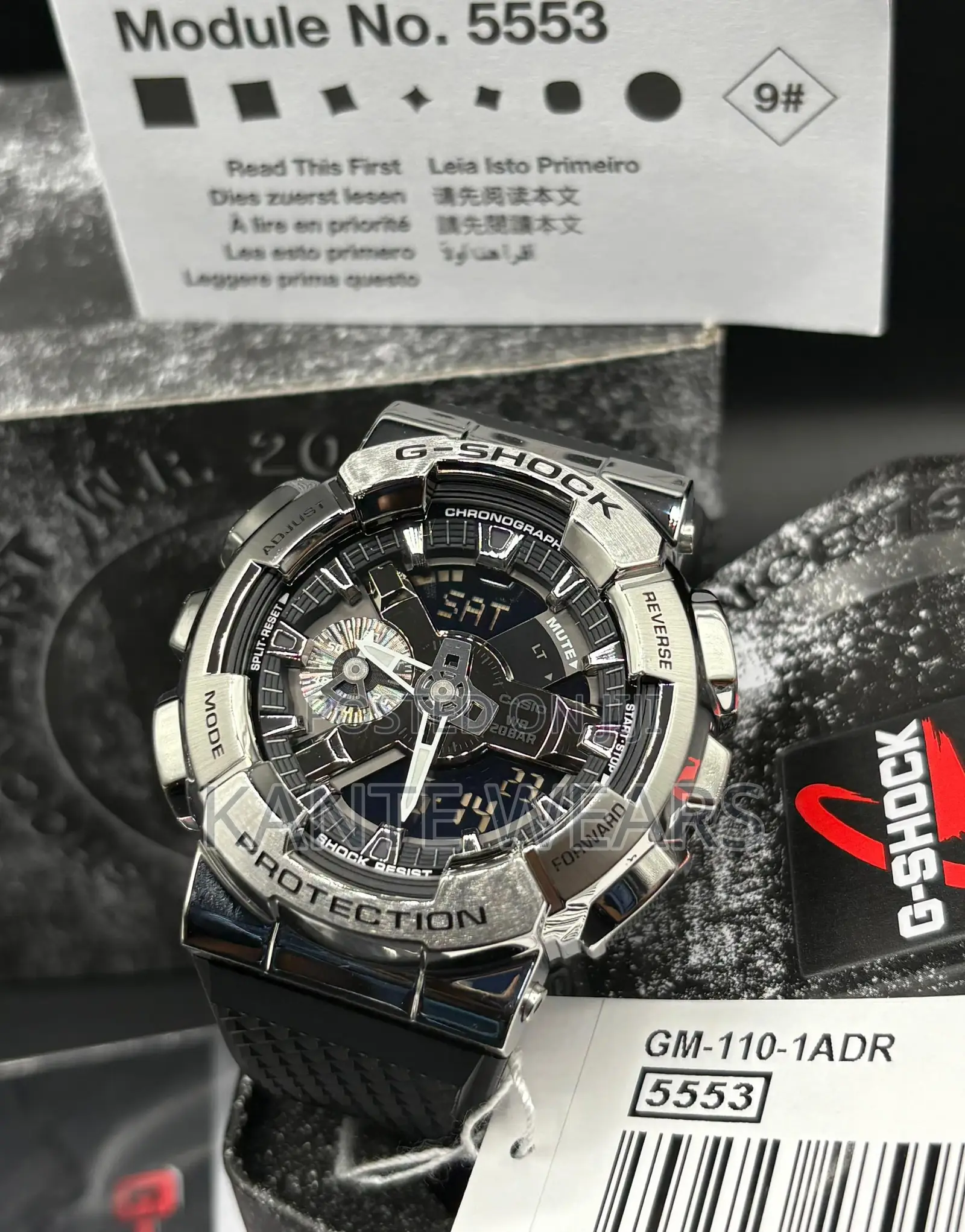 G-Shockgm-110-1a Metalcovered Bezel Metallic Digital Watch