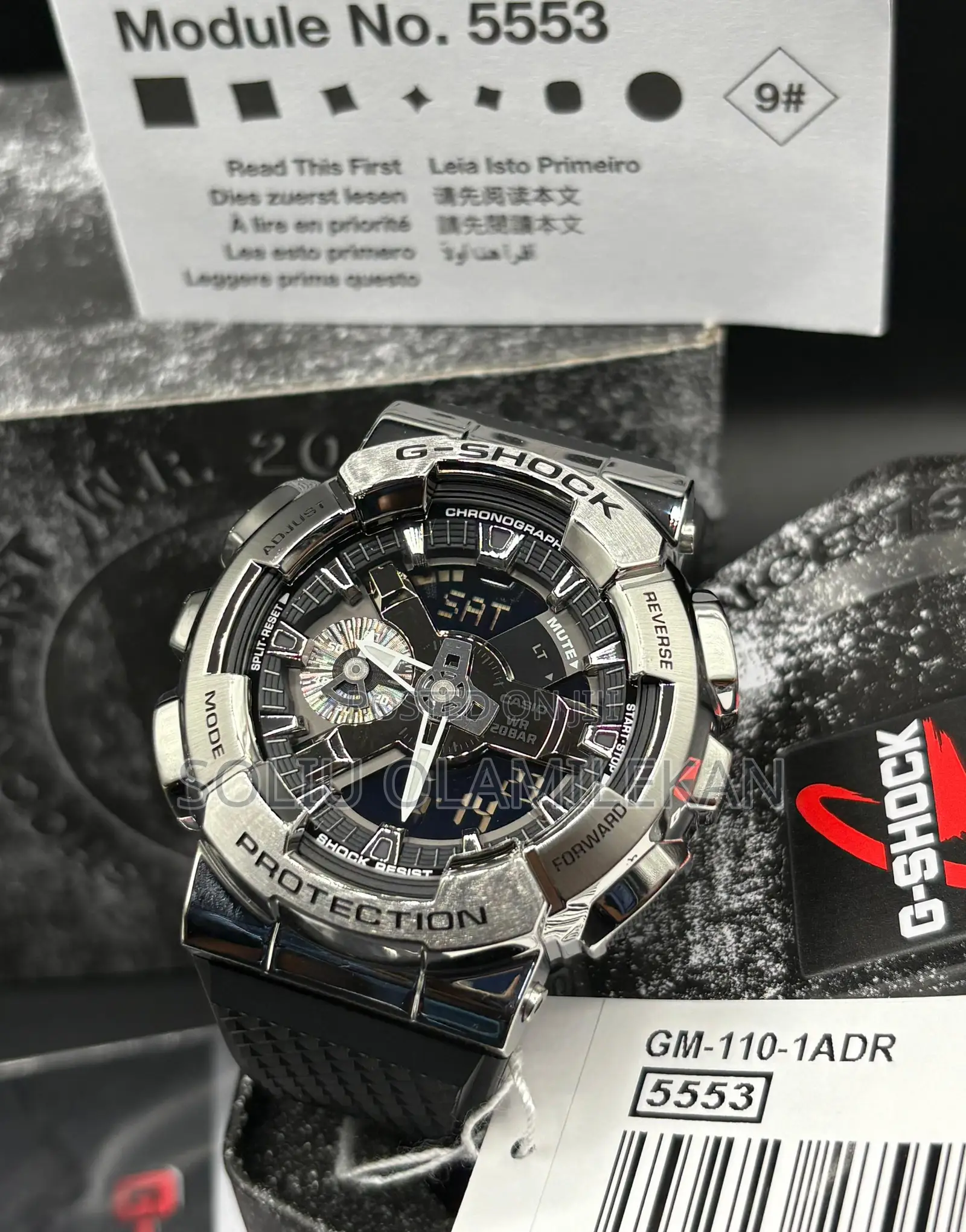 G-Shockgm-110-1a Metalcovered Bezel Metallic Digital Watch