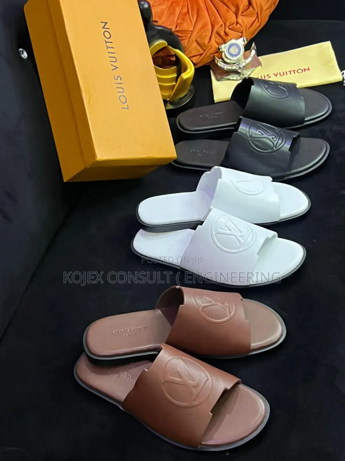 Louis Leather Luxury Slides for Men