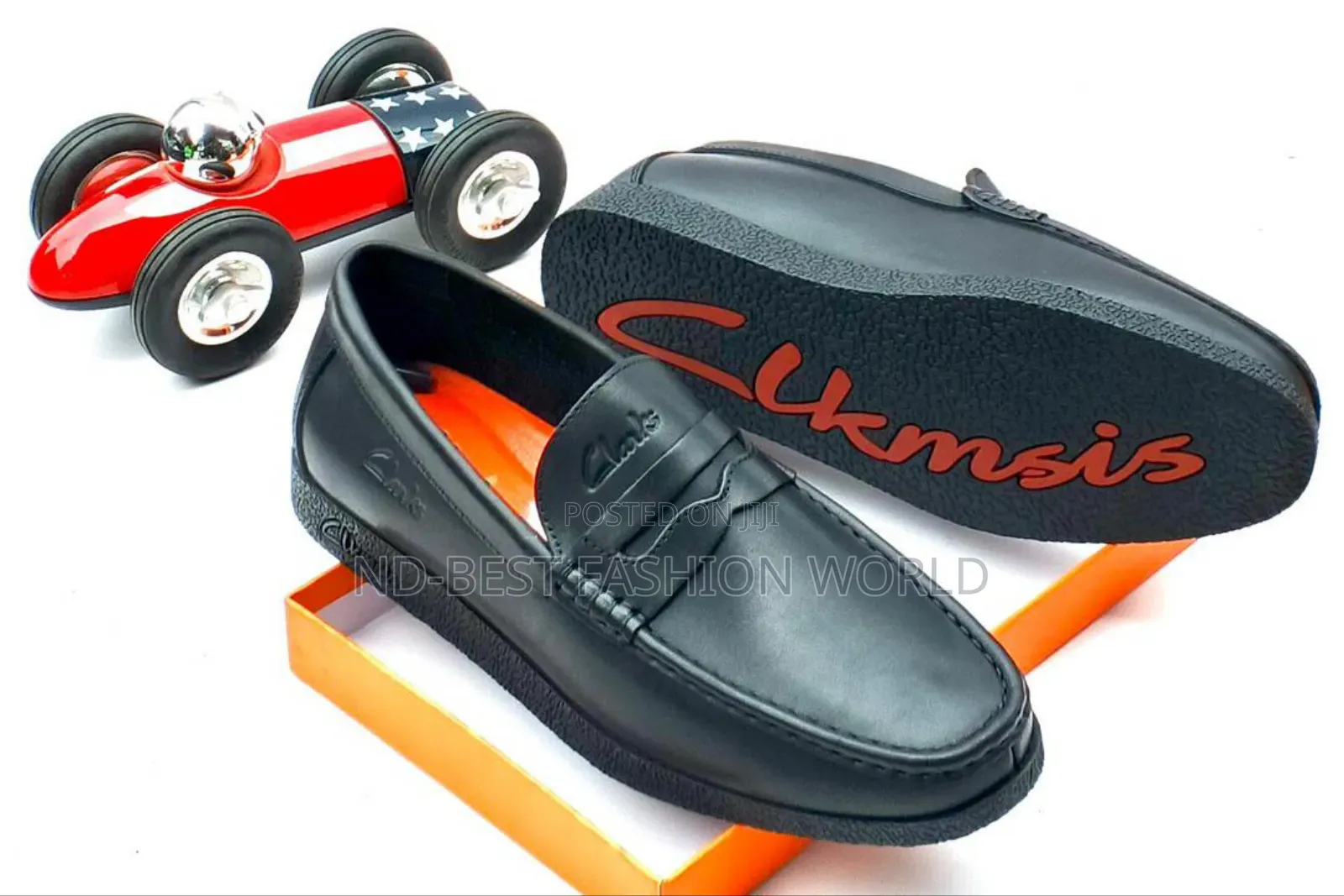 Black Leather Clarks Shoes