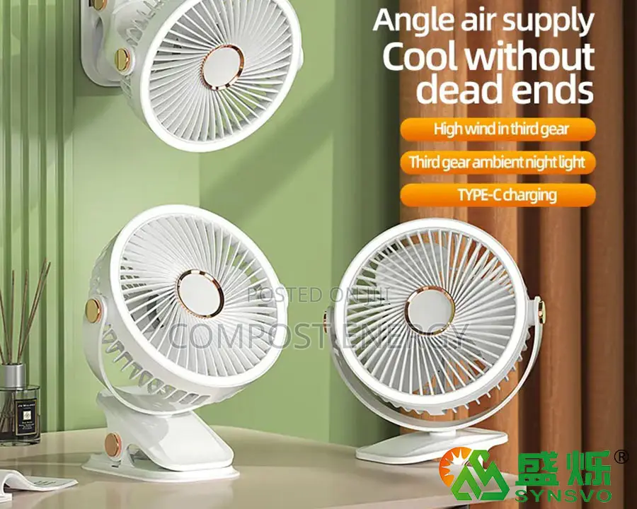 Portable Hanging Mini Light 1200mah Battery Rechargeable Fan
