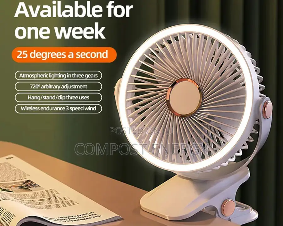 Portable Hanging Mini Light 1200mah Battery Rechargeable Fan