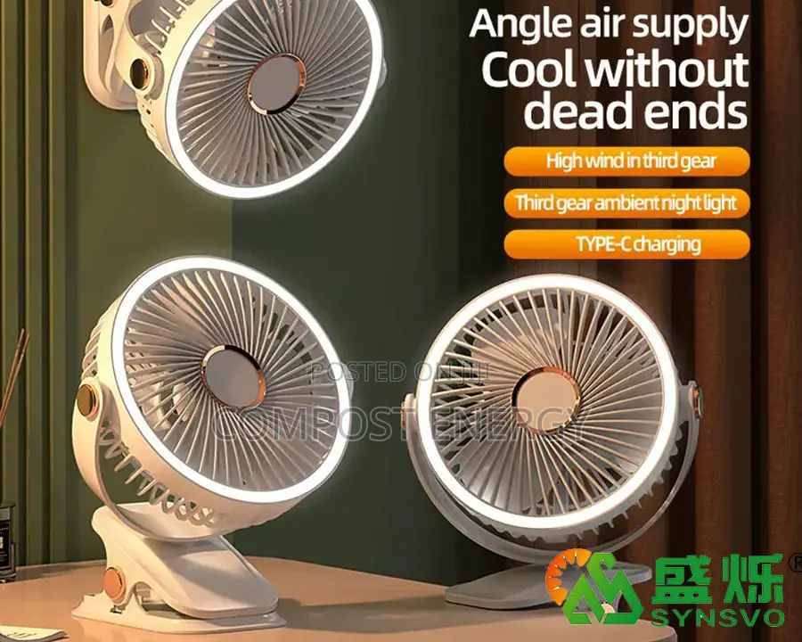 Portable Hanging Mini Light 1200mah Battery Rechargeable Fan