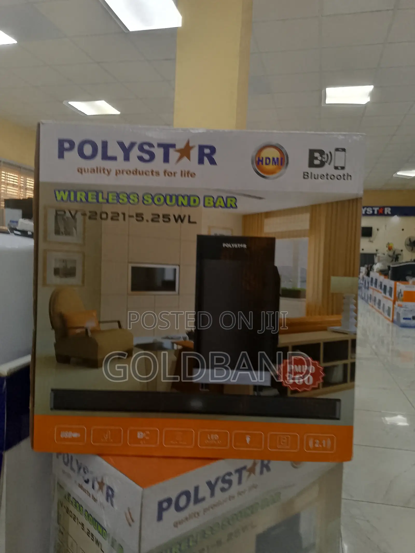 Polystar Wireless Soundbar Pv-2021 Usb Aux Compatible