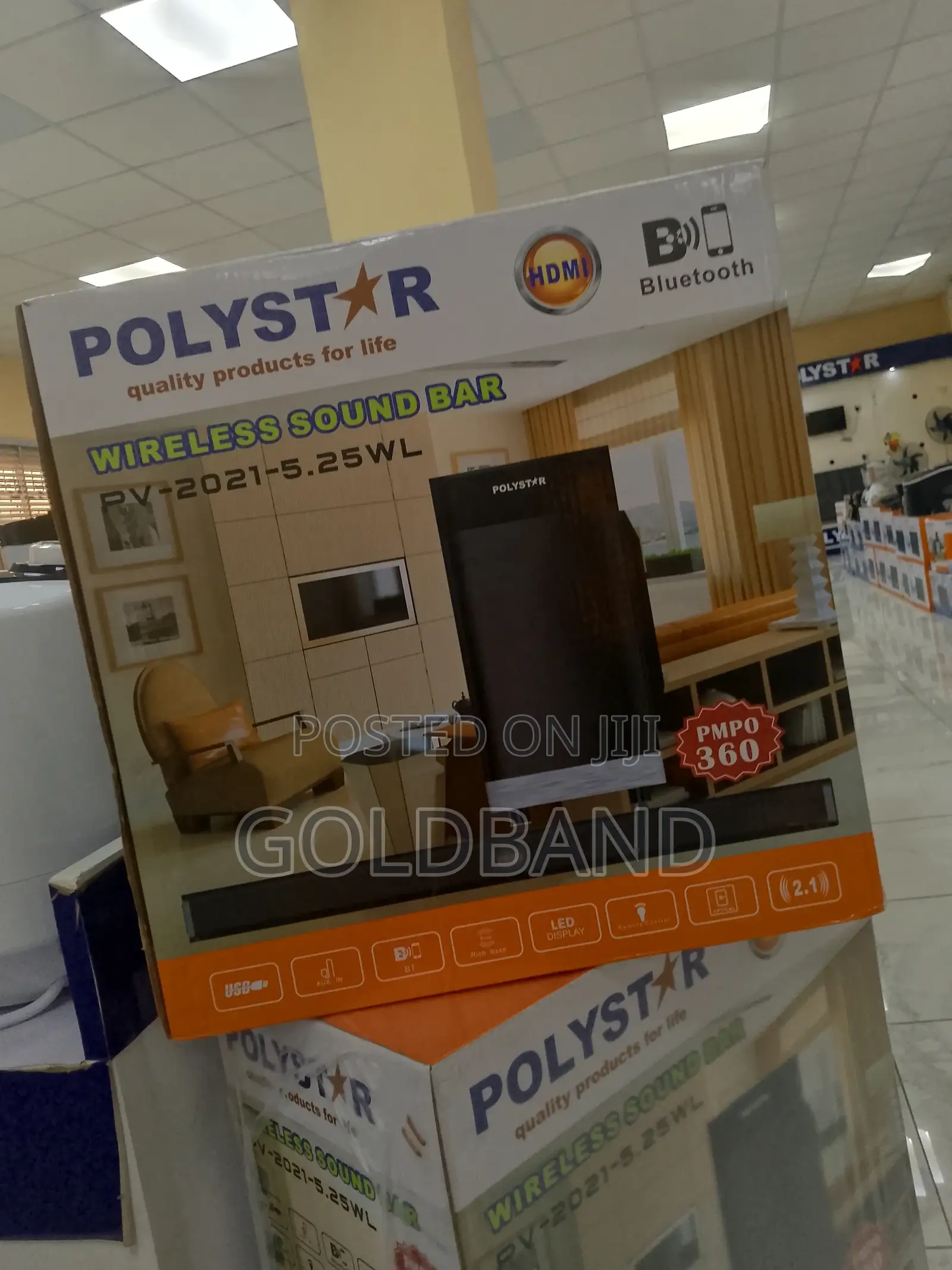 Polystar Pv-2021-5.25wl– Wall-Mountable Soundbar With Remote