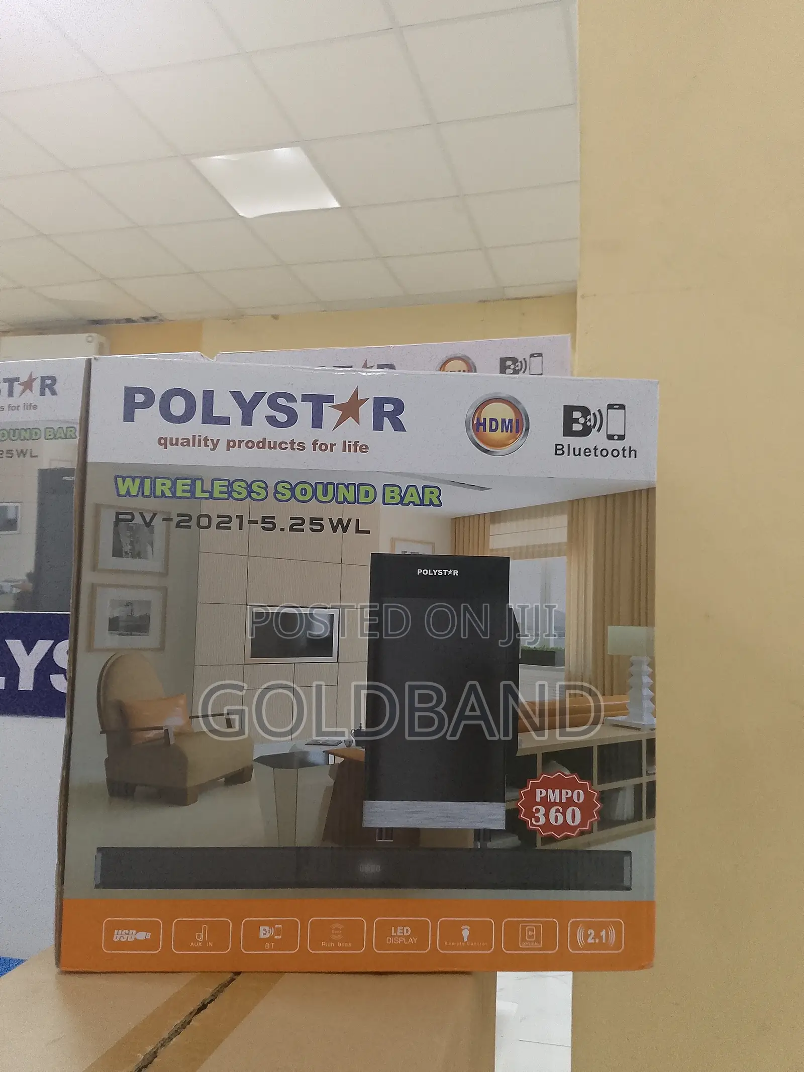 Polystar Pv-2021-5.25wl Soundbar–Supports Usb, Aux, Hdmi, Fm