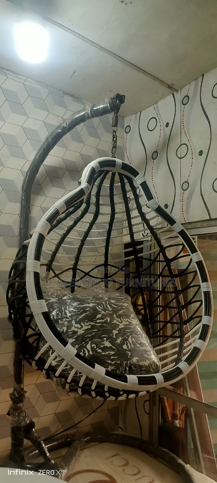 Swing Chair Black and White Color